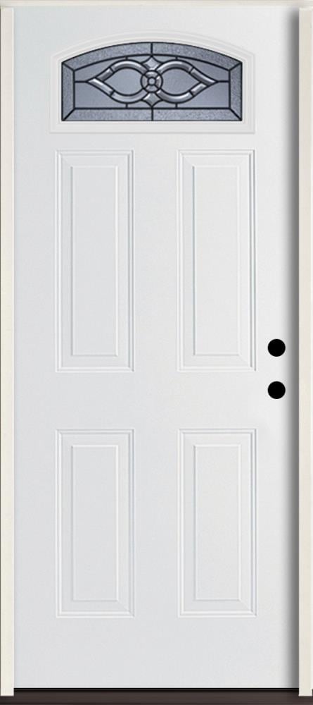 RELIABILT LO911128 Calista 36-in x 80-in x 4-9/16-in Fiberglass 1/4 lite Right-hand inswing Modern White Painted Prehung Front Door Insulating core
