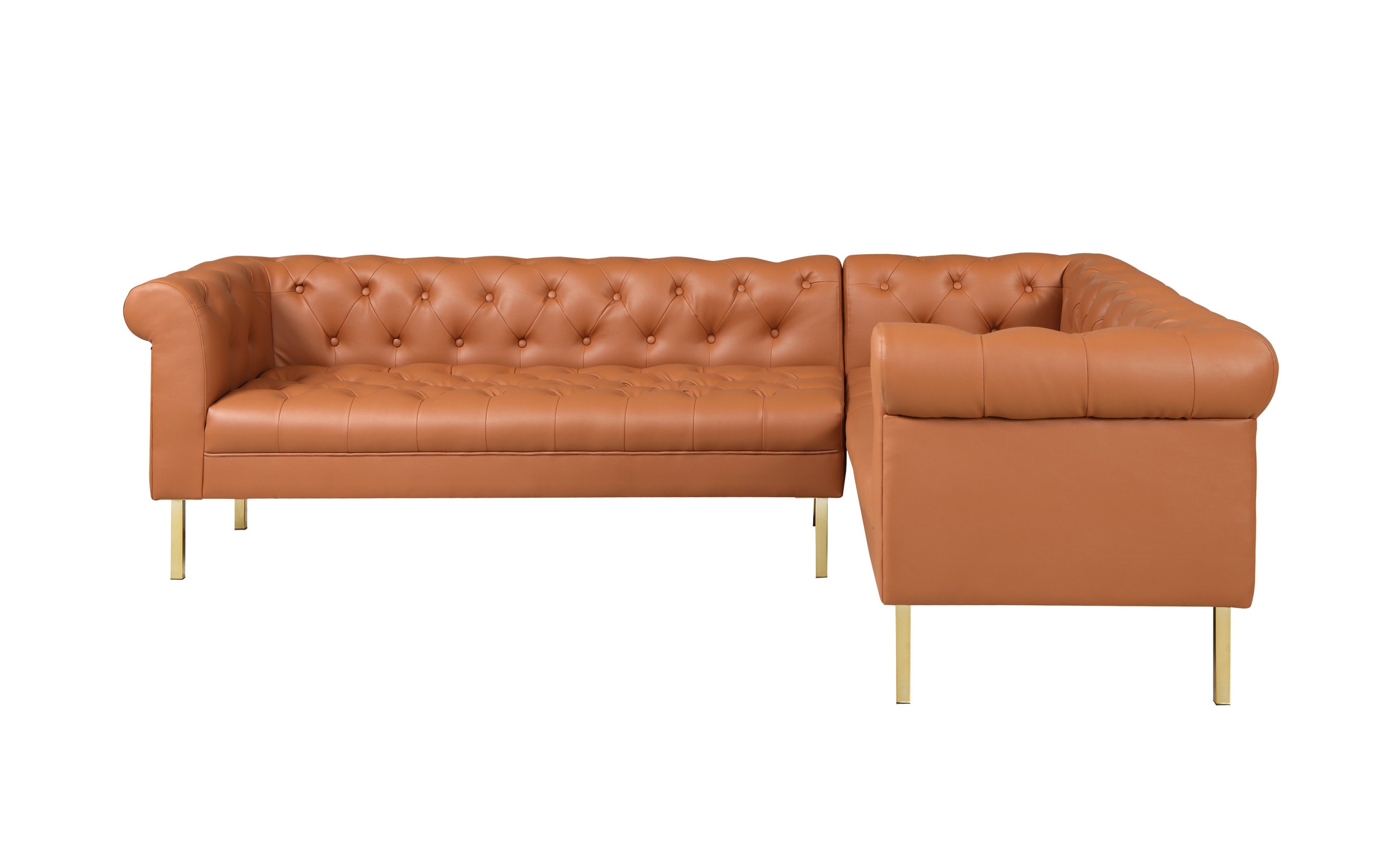 Camel faux leather deals sectional