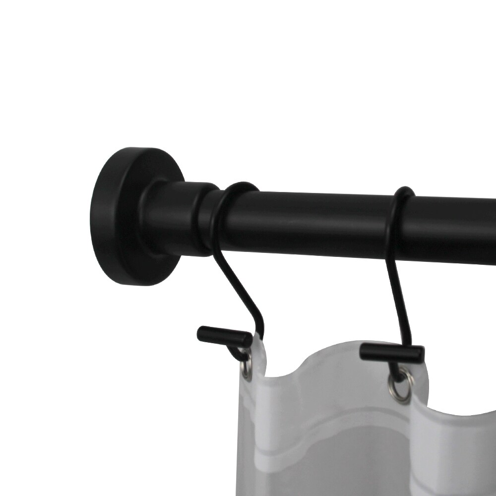 Origin 21 42-in to 72-in Matte Black Tension Single Straight Adjustable Shower Curtain Rod