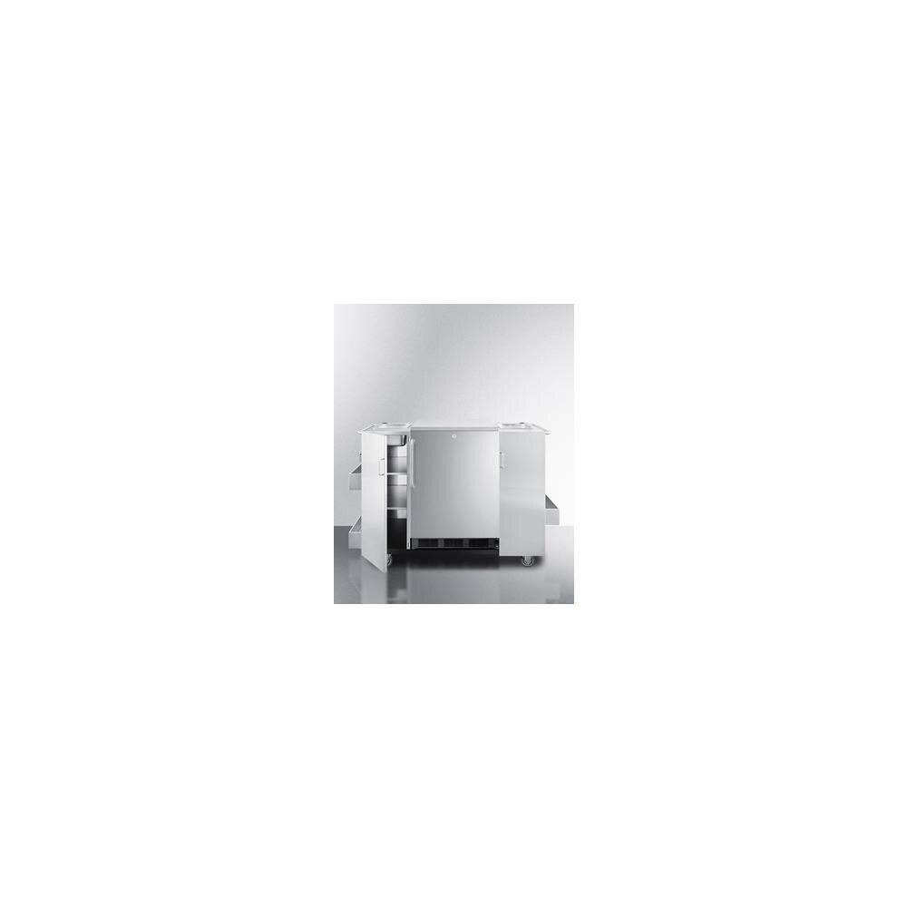 Summit SMMA1998  CartOS Outdoor Serving Cart with Space for 24 in. Refrigerator- Stainless Steel