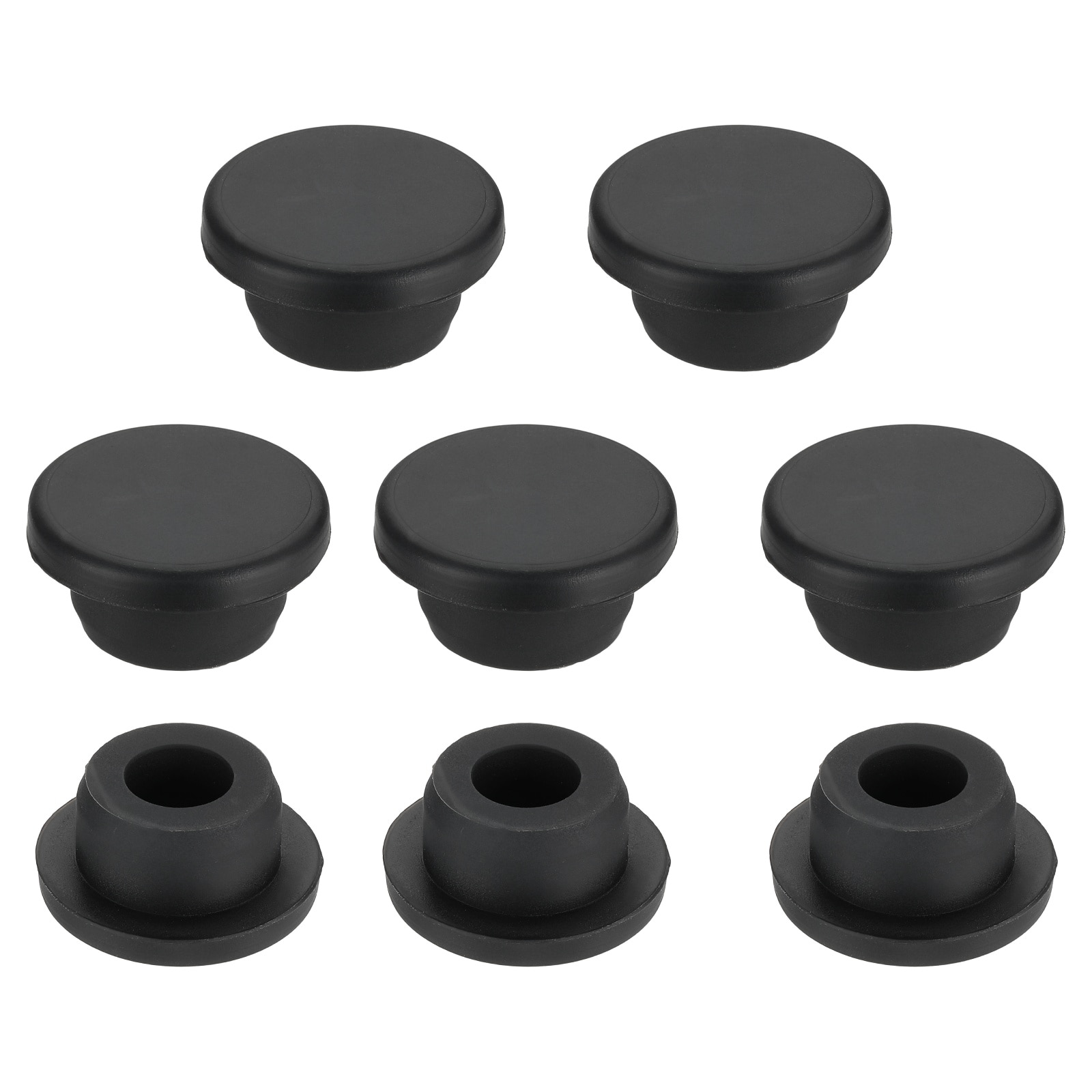 Unique Bargains 8pcs Silicone Hole Plug 21mm Black High Temp T Type Rubber Stoppers for 19.8-20.8mm Hole Waterproof Button Hole End Covers for Powder Coating Sealing Plugs Pipe Holes #S26051300UX4889