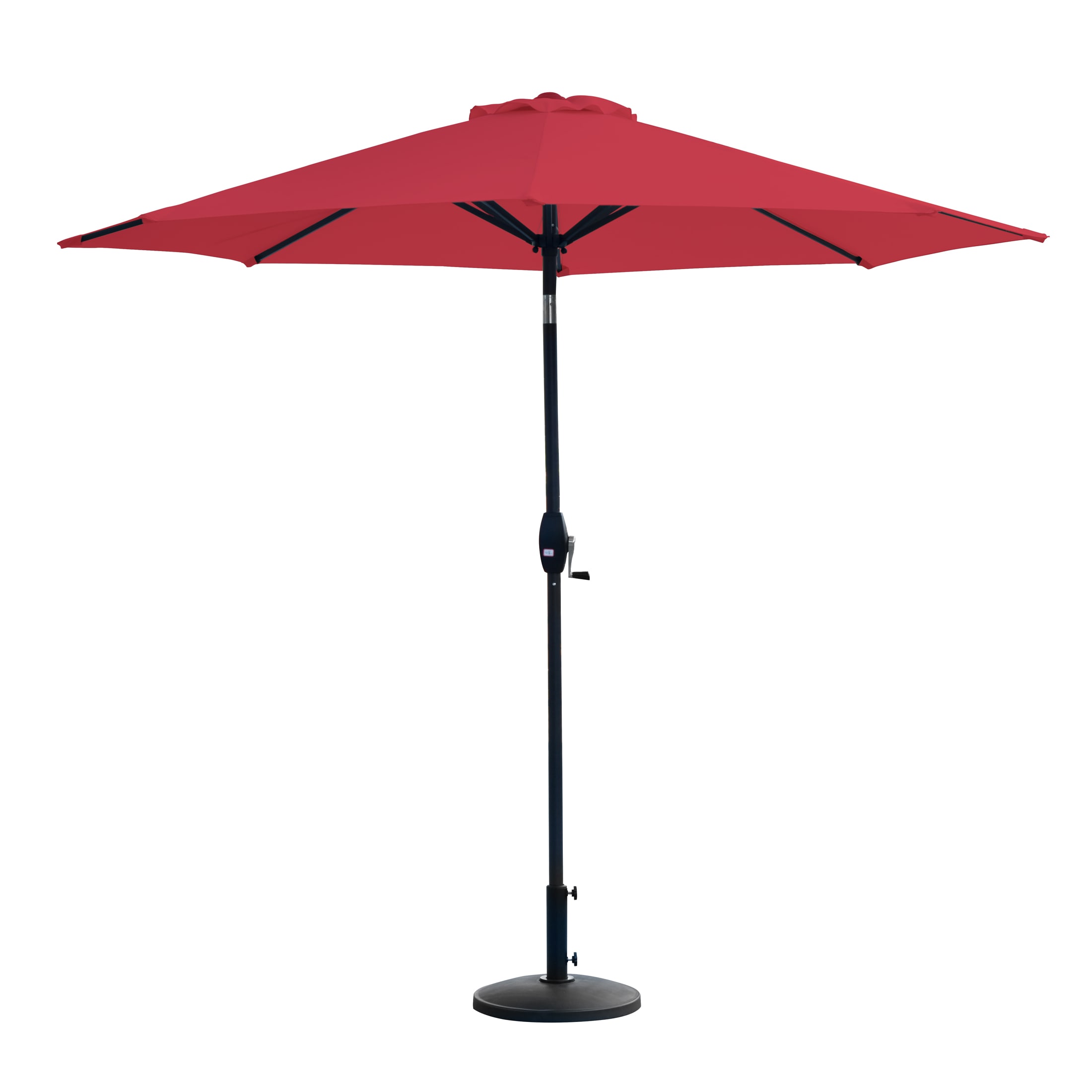 Westin Furniture 9806031-OS5002 9-ft Steel Red Push-button Tilt Garden Patio Umbrella with Base