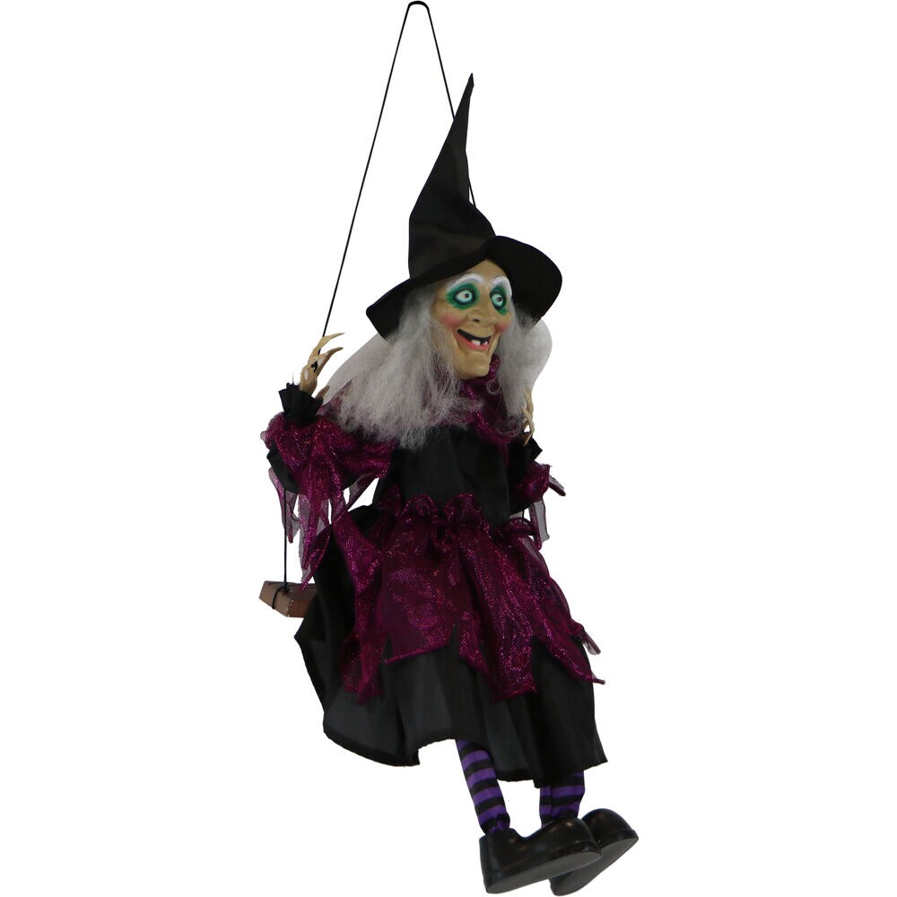 Solar Powered SWINGING WITCH Haunted House HALLOWEEN  Motion Toy Gift Flower NEW 