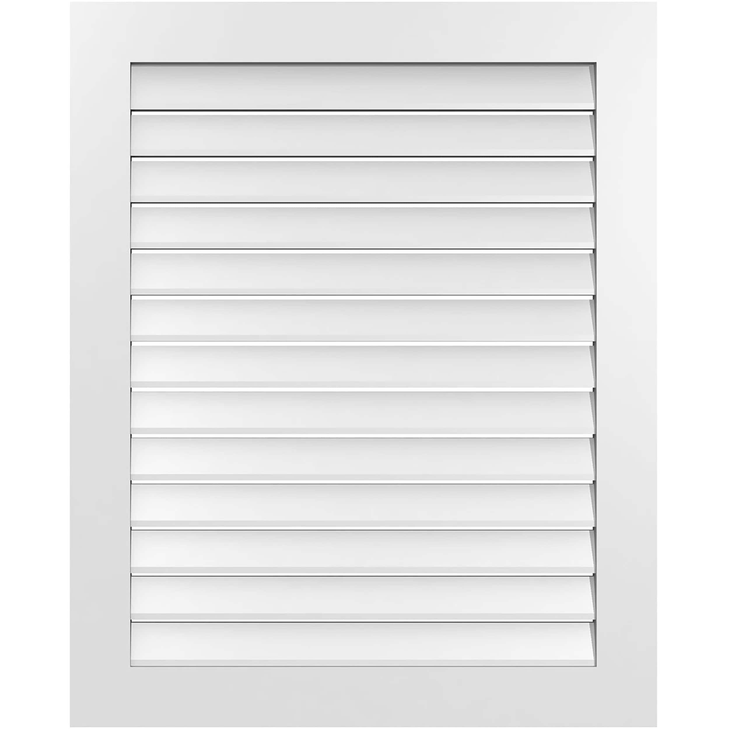 Ekena Millwork GVPVE34X4201SF 34-Inches x 42-Inches Off-white Rectangle PVC Gable Louver Vent