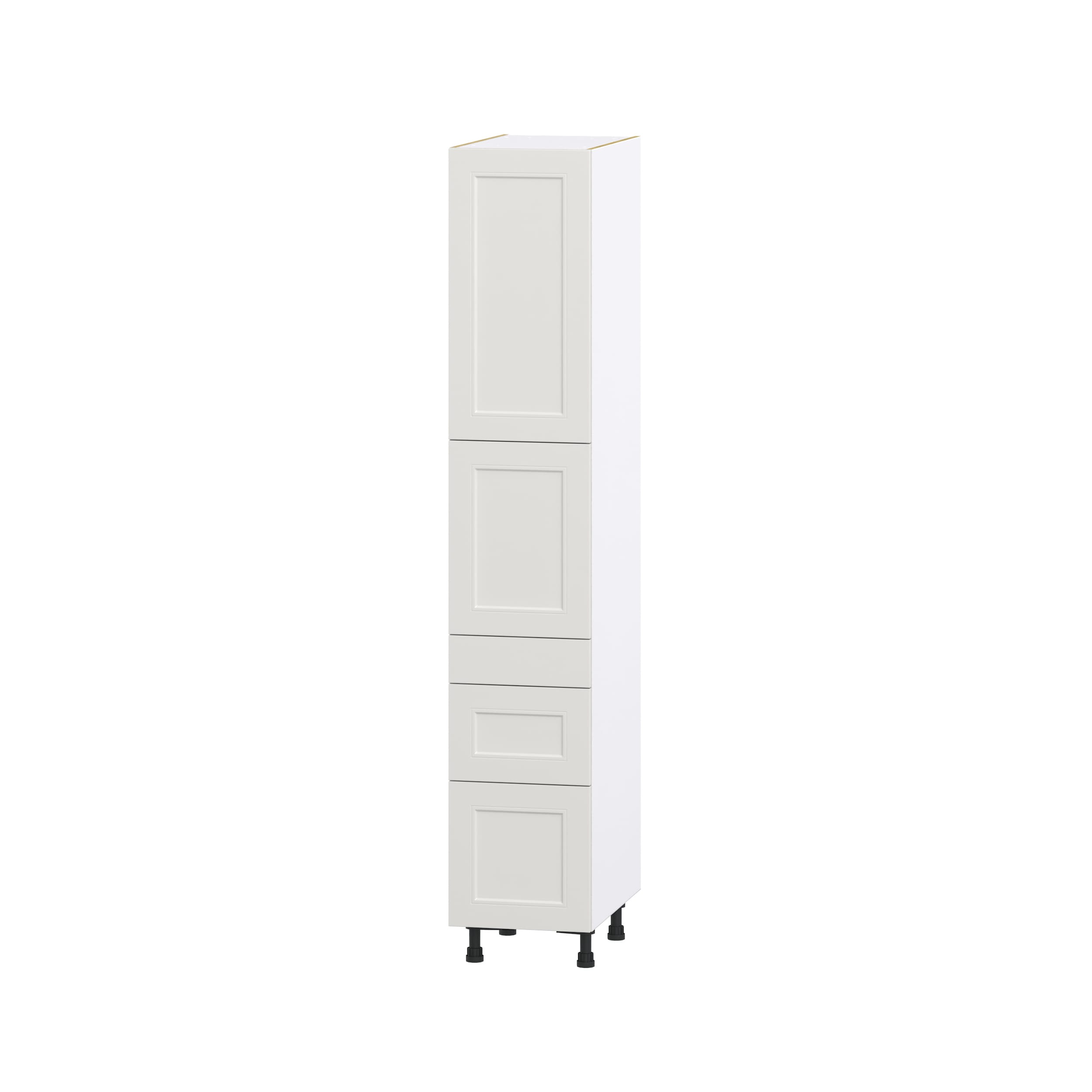 Hugo&Borg DST3D152484.5I2-BE Belcourt 15-in W x 84.5-in H x 24-in D Painted Light Gray 5 -Drawers Drawer Pantry Fully assembled Cabinet (Recessed Panel Shaker)