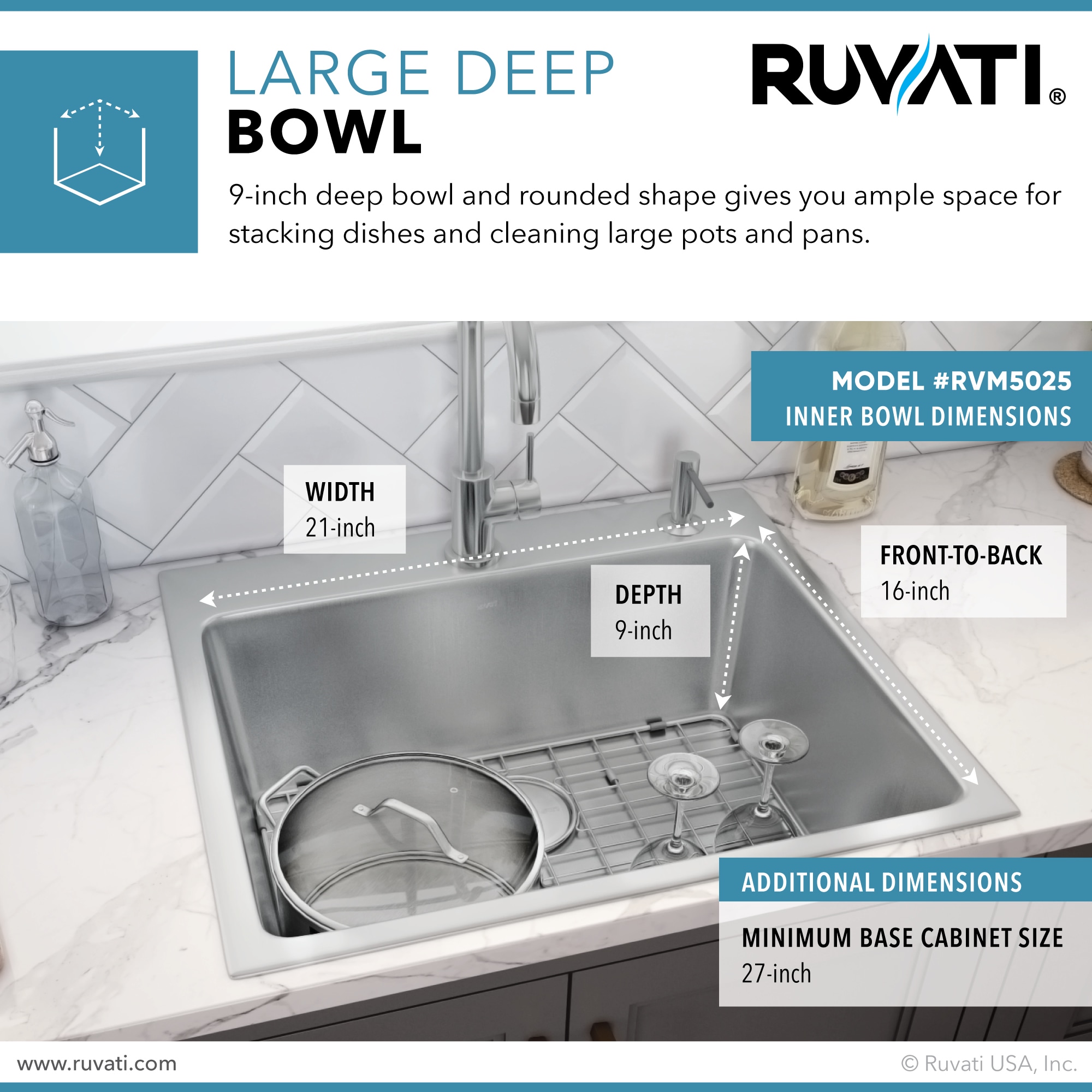 Ruvati RVM5025 Kitchen-Sinks - View #4