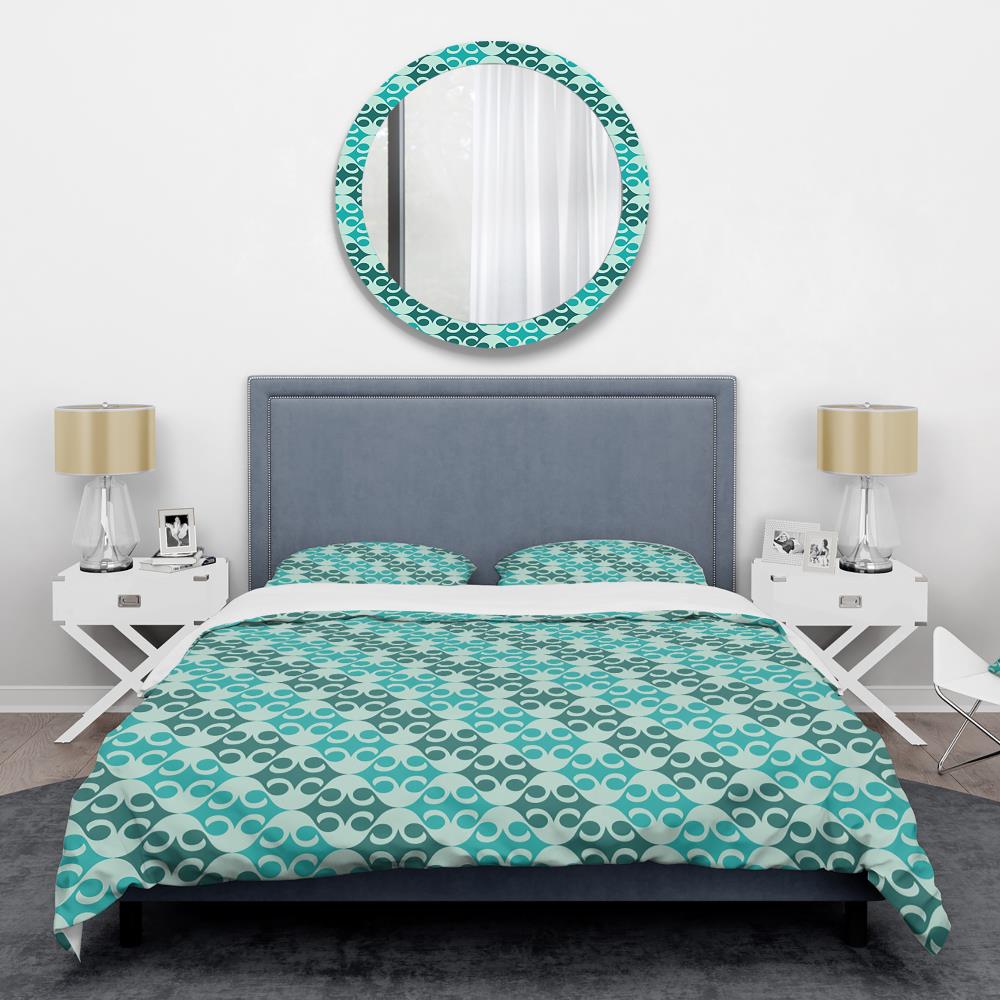 Designart BED24450-K 3 -Piece Blue King Duvet cover Set