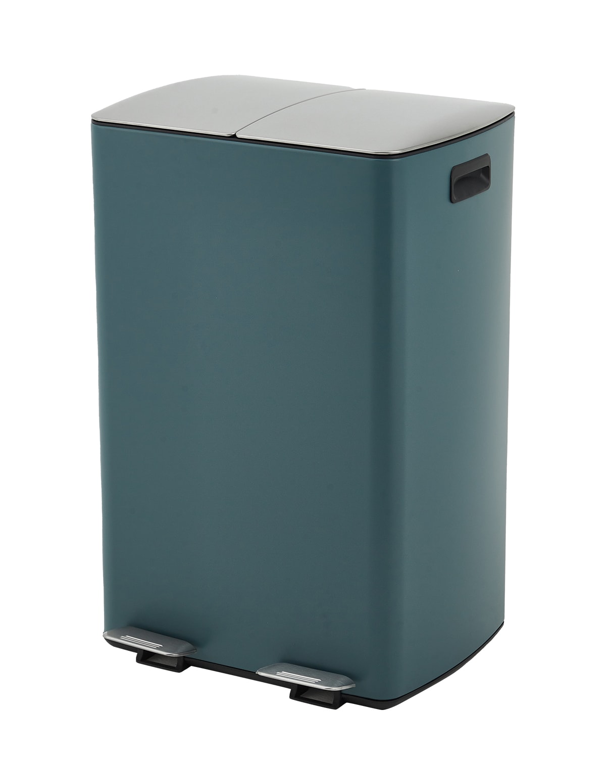 GarveeLife 16 Gallon 60L Dual Compartment Step Trash Can Stainless Steel Kitchen Garbage Can for Trash and Recycling Soft Close Lid Odor Control Hands Free