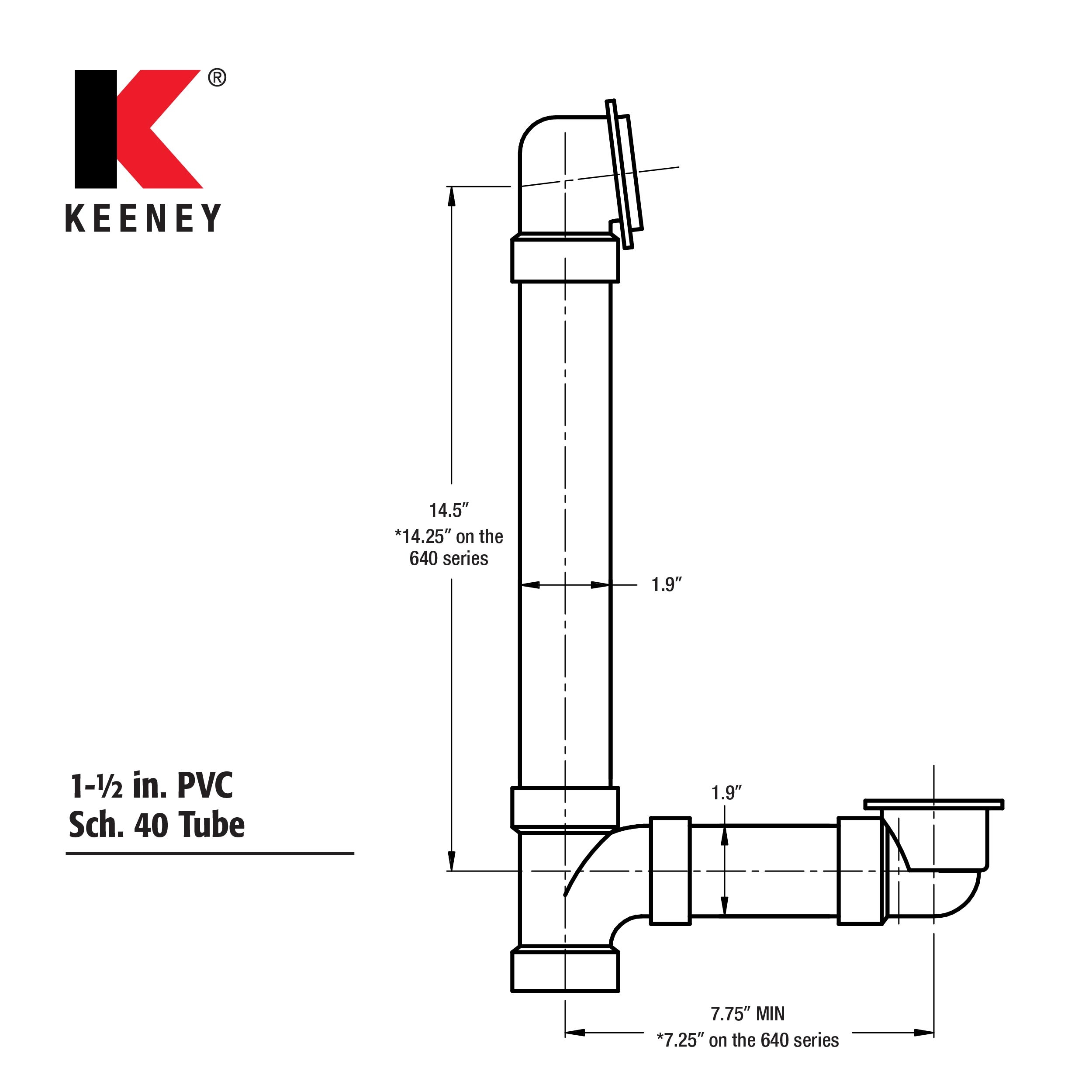 Keeney 11/2in Brushed Nickel Foot Lok Stop White/Brushed Nickel Foot