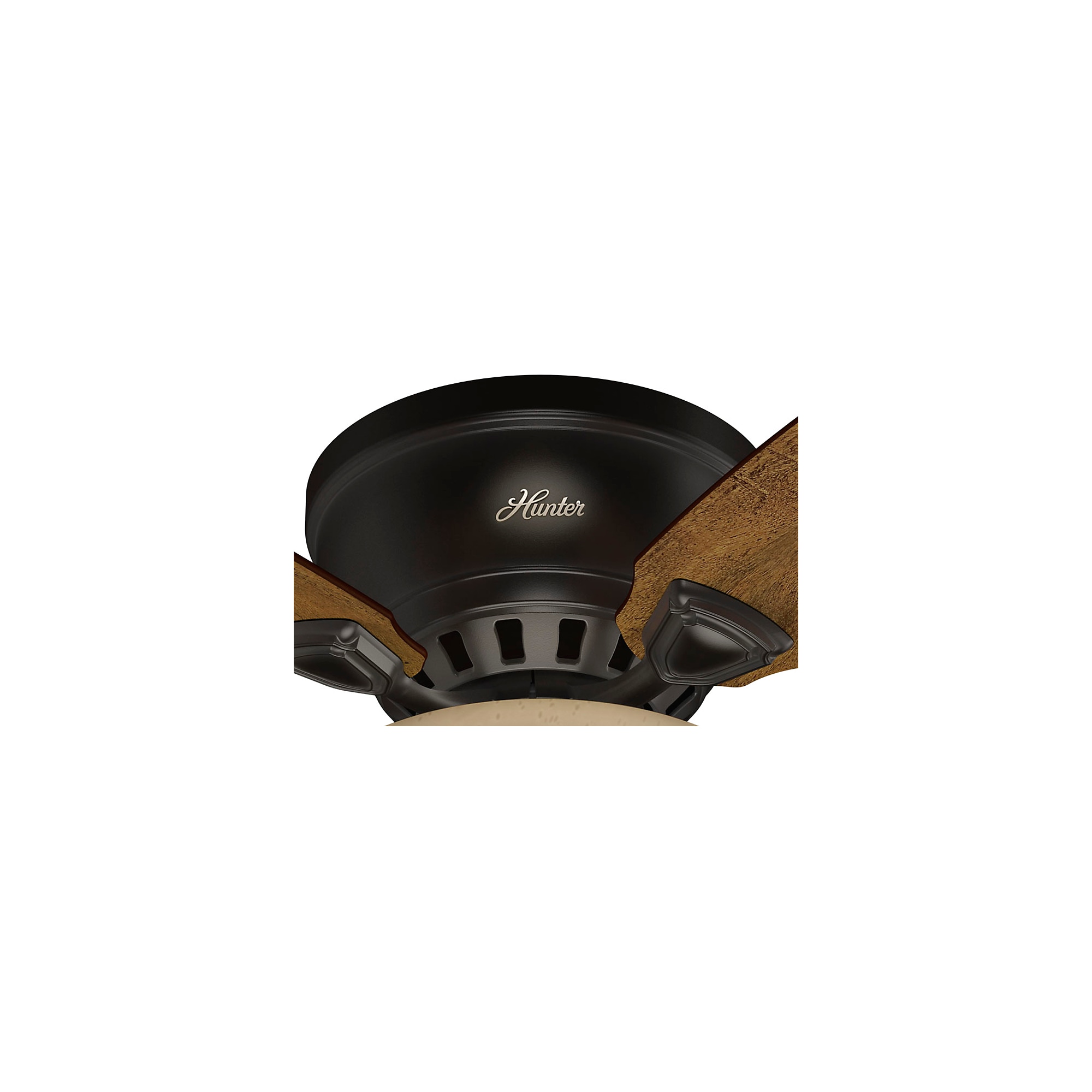 Hunter Louden 46in Premier Bronze Indoor Flush Mount Ceiling Fan with