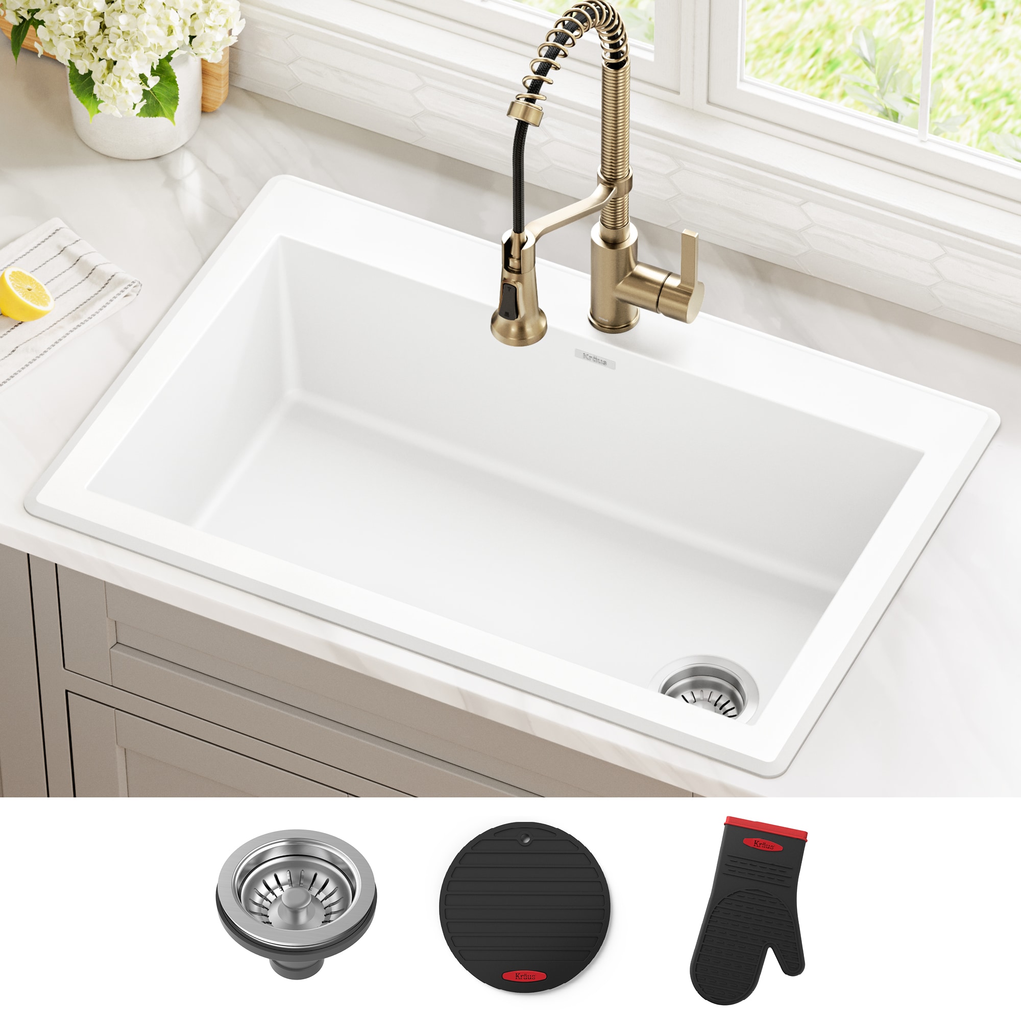 Kraus KGD-54WHITE Kitchen-Sinks - View #2
