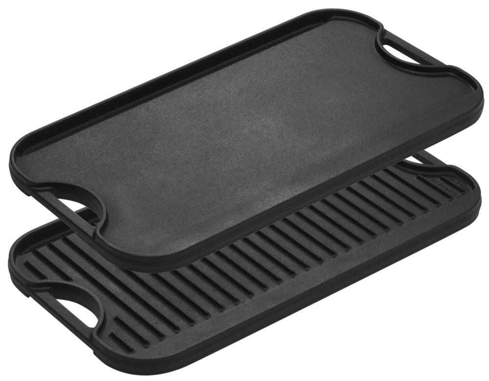 19.5 X 10 INCH CAST IRON CHEF DOUBLE BURNER REVERSIBLE GRILL