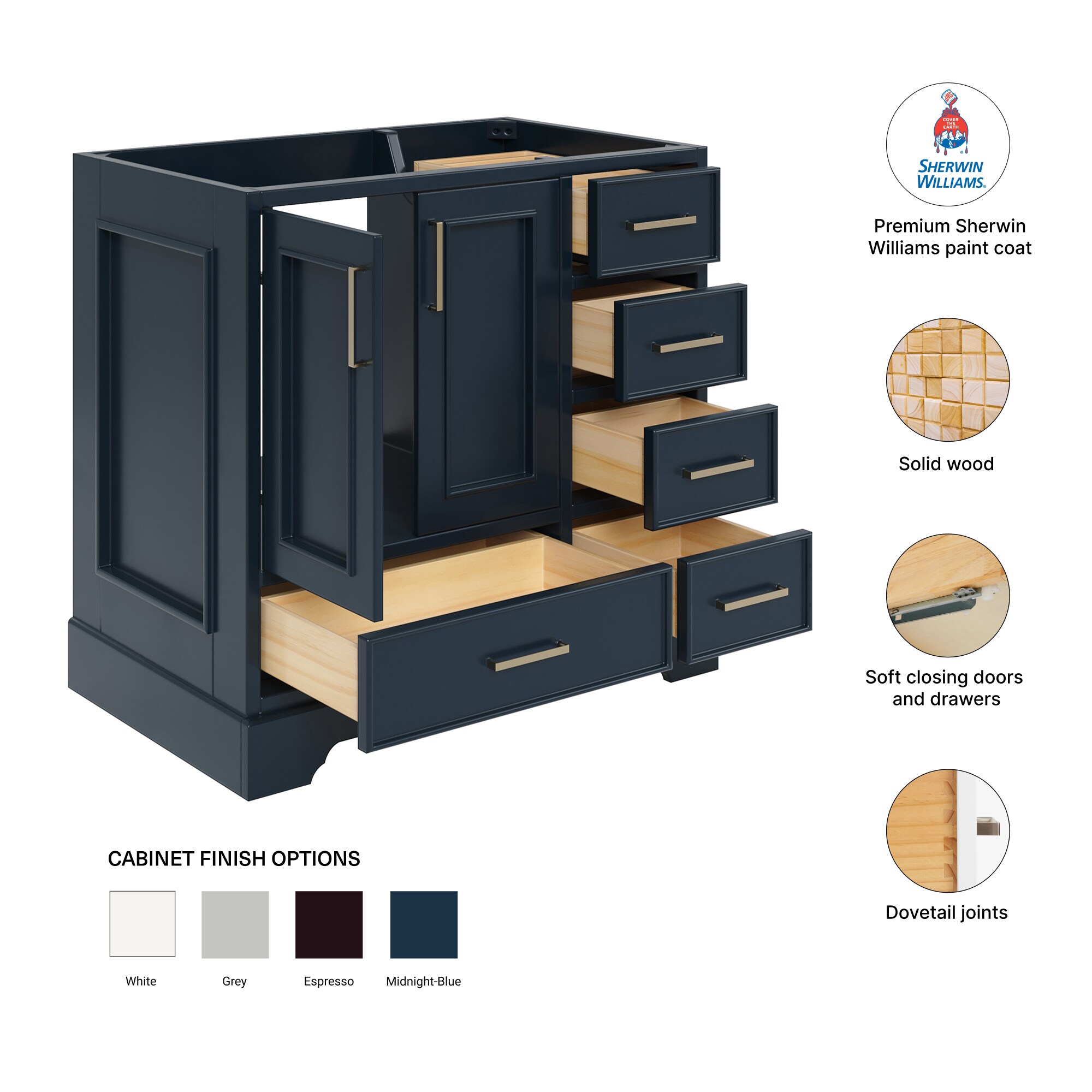 ARIEL M036S-L-BC-MNB vanities - View #8