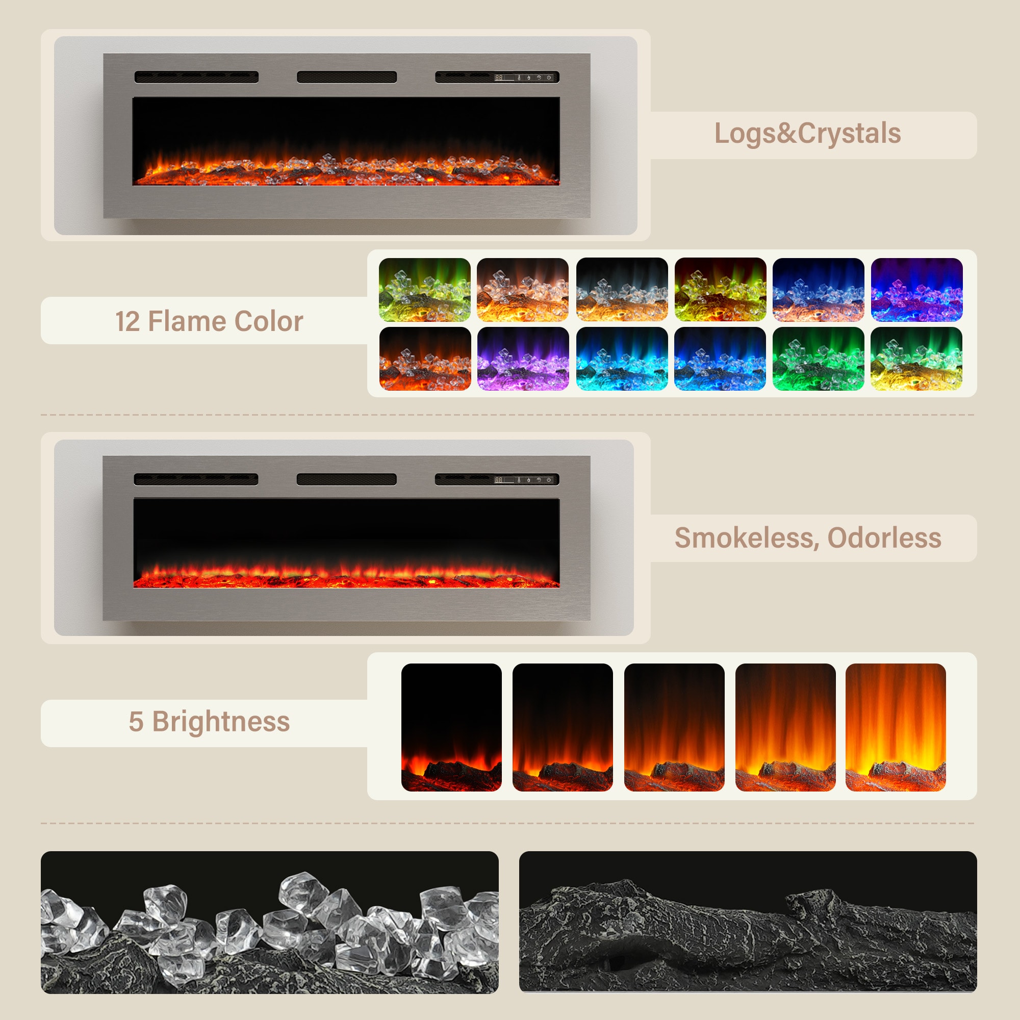 Clihome CL-EF32T Electric-Fireplaces - View #7