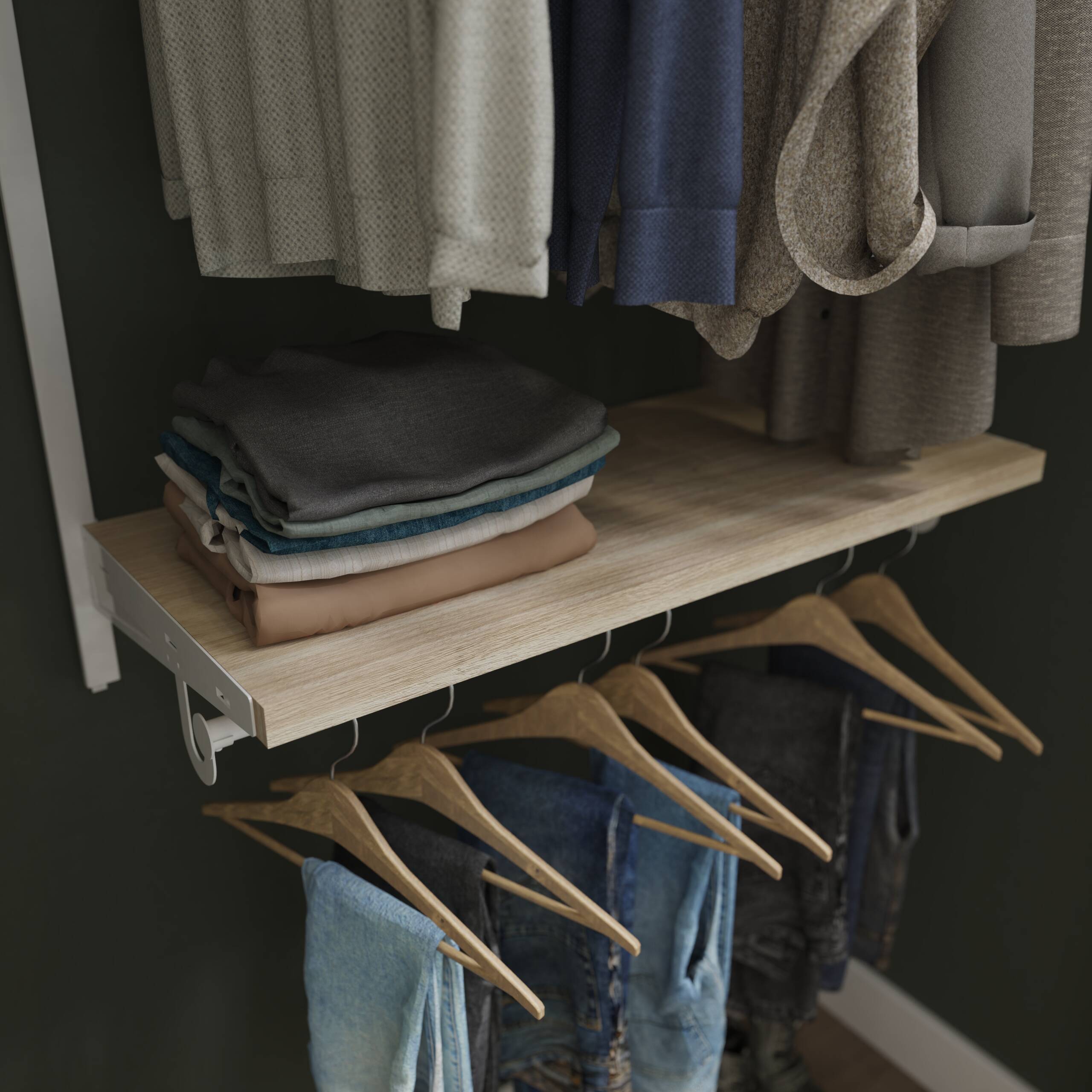 Origin 21 WD3SHK-16-OAK Wood-Closet-Shelves - View #2