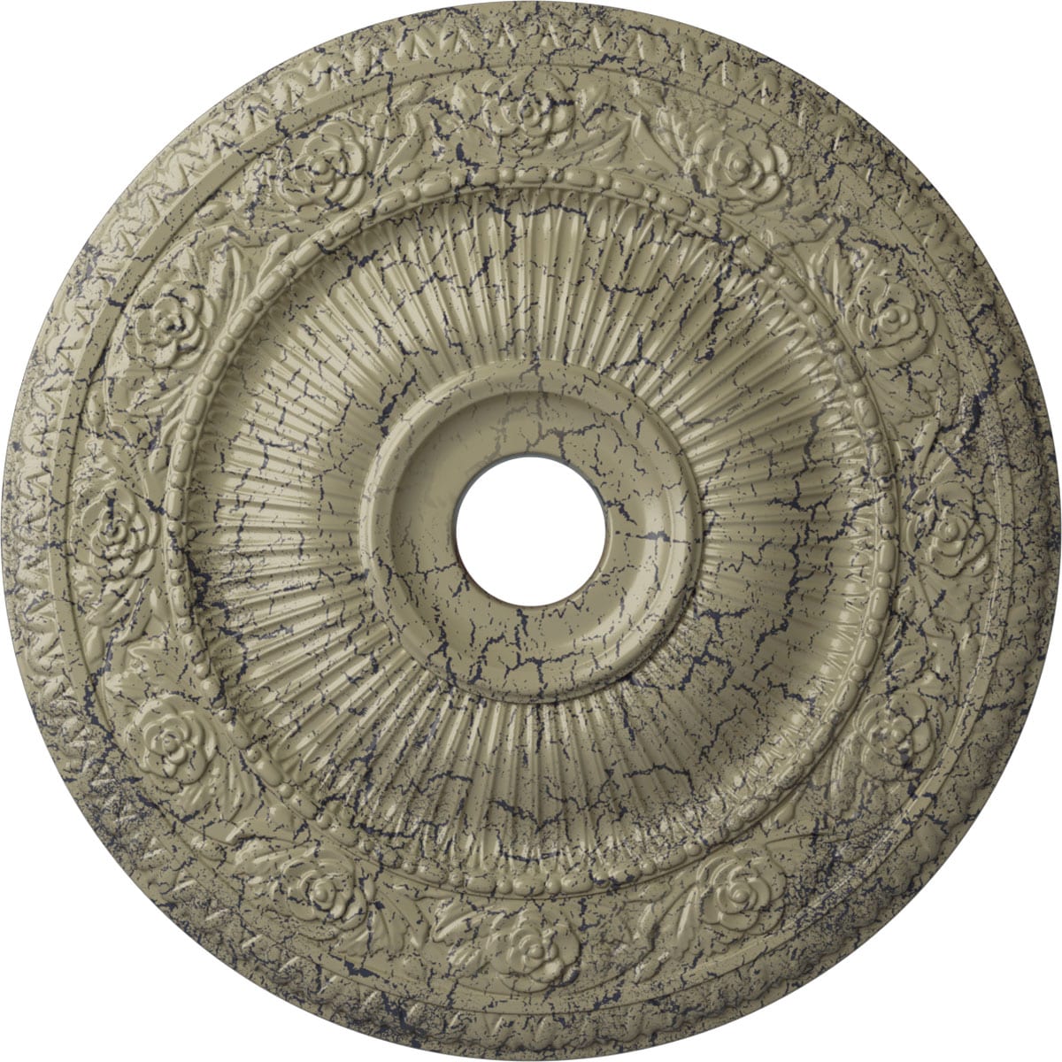 Ekena Millwork CM24LO1CSC Logan 24.25-in W x 24.25-in L Painted Castle Stone Crackle Polyurethane Whole Ceiling Medallion