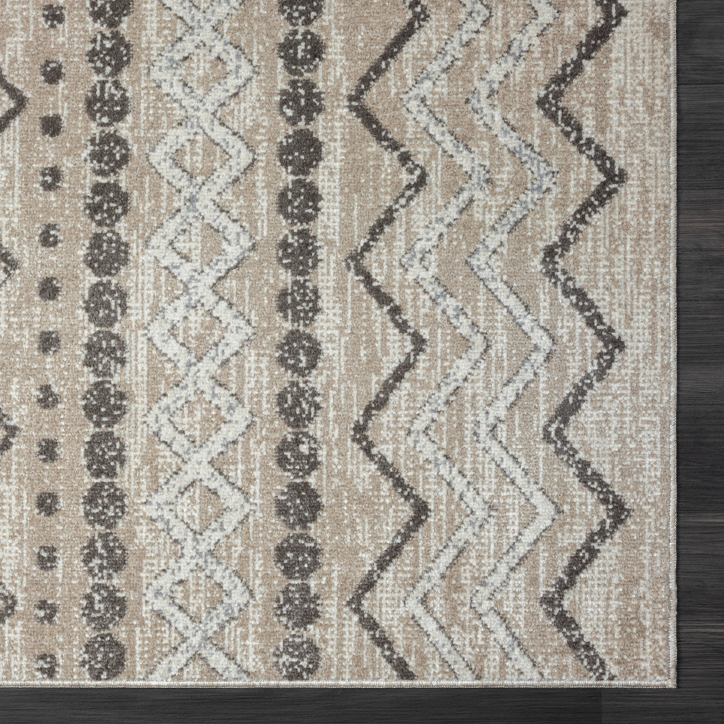 Leilani Modern Gray Geometric 8' x 10' Synthetic Area Rug