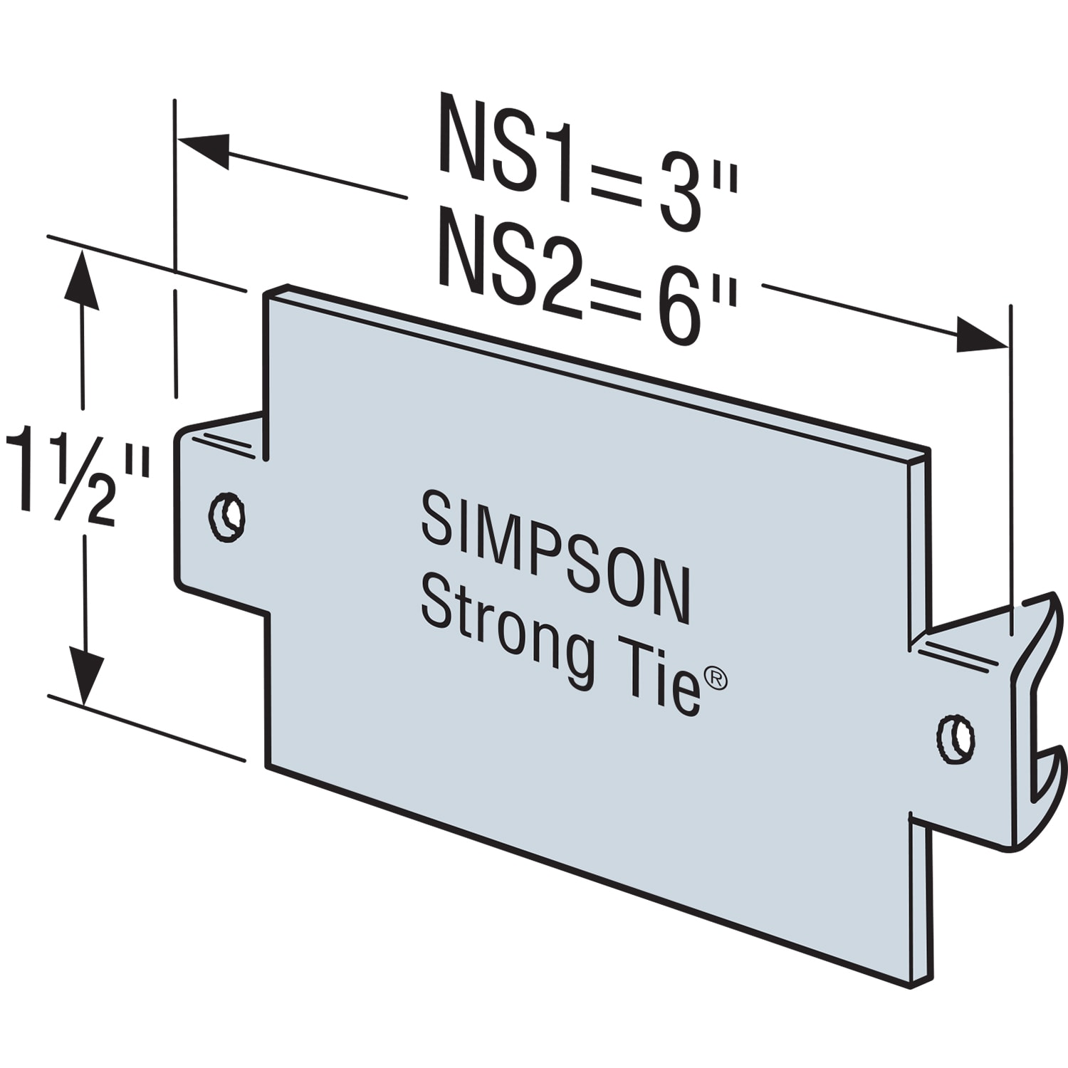 Simpson Strong-Tie 7-in 20-Gauge Galvanized Steel Tie Plate Wood To Wood in  the Straps & Ties department at Lowes.com