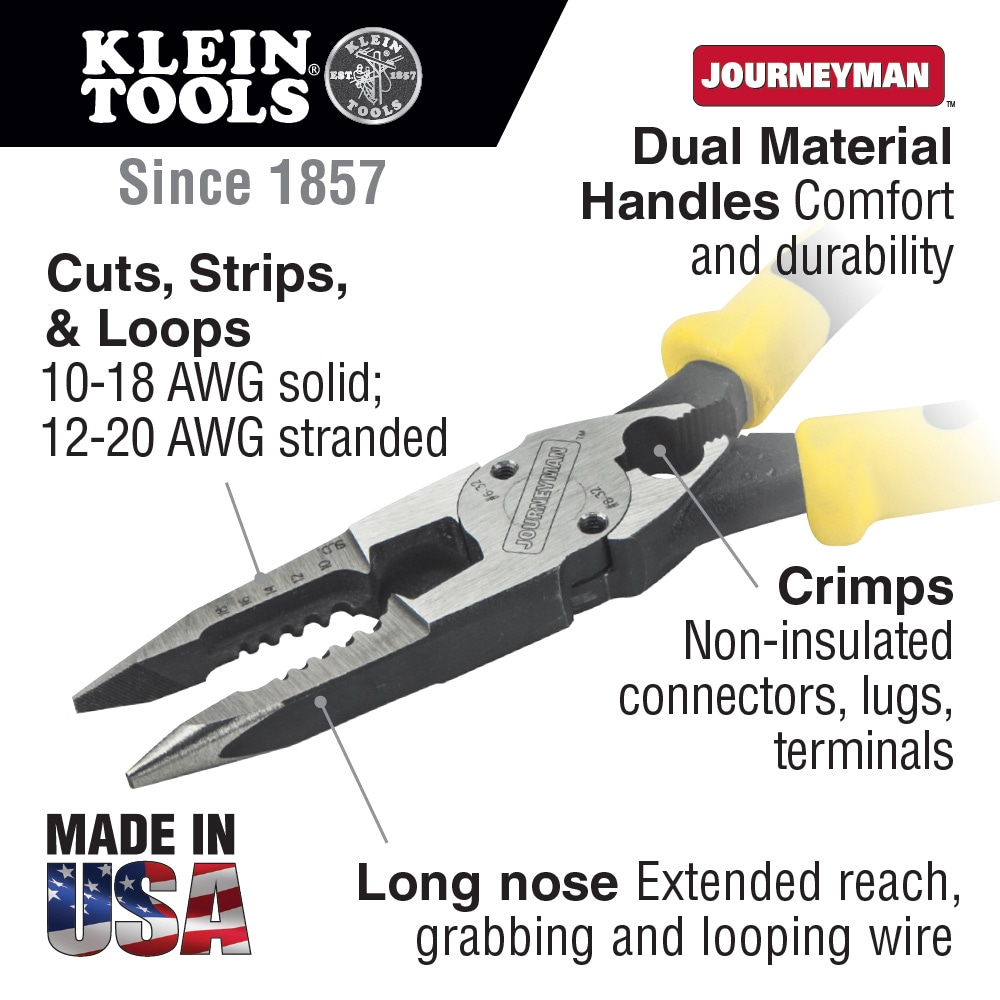 Klein Tools 8-3/8 in. All-Purpose Pliers with Crimper J2078CR
