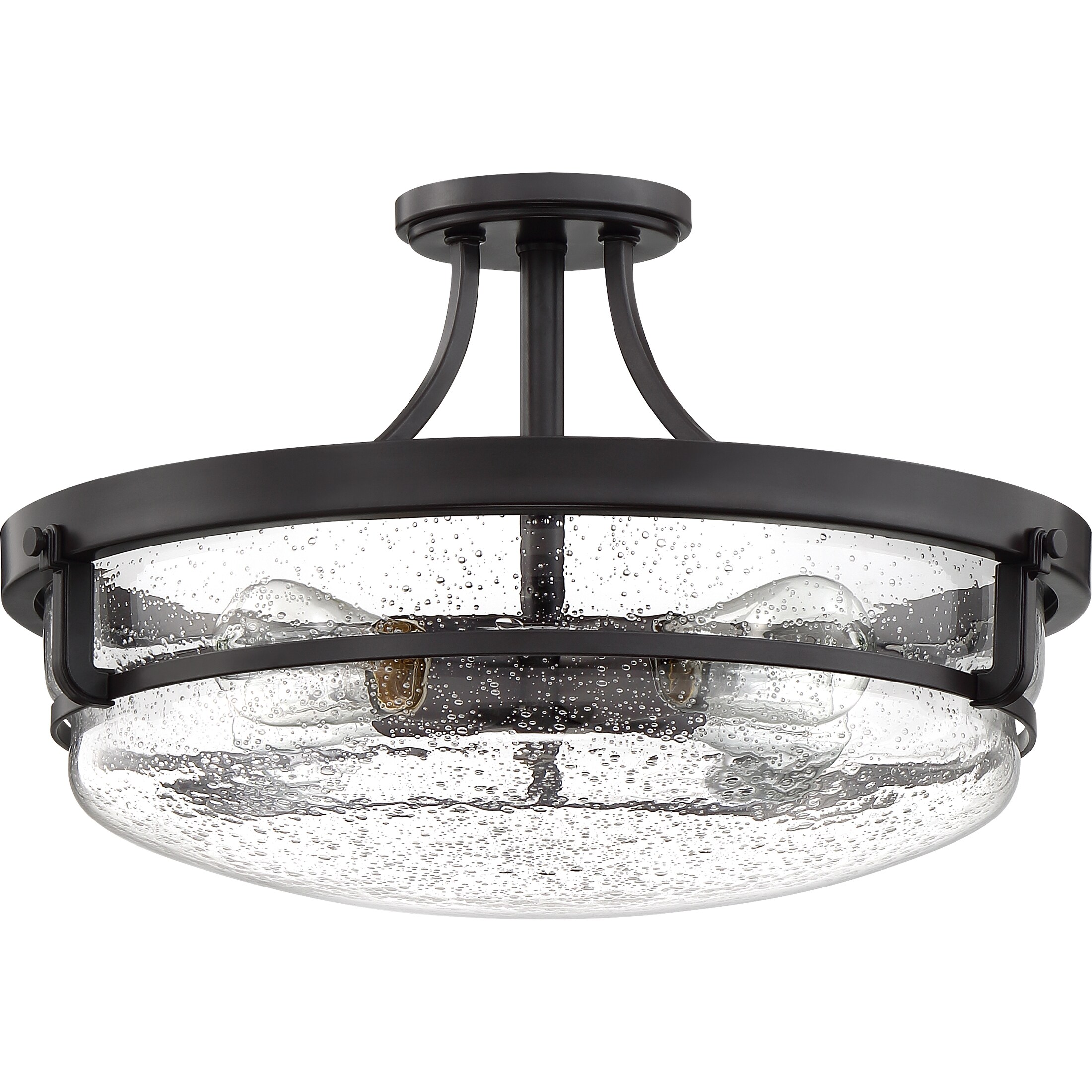 Quoizel Henderson 1-Light 12.375-in Black Semi-Flush mount light