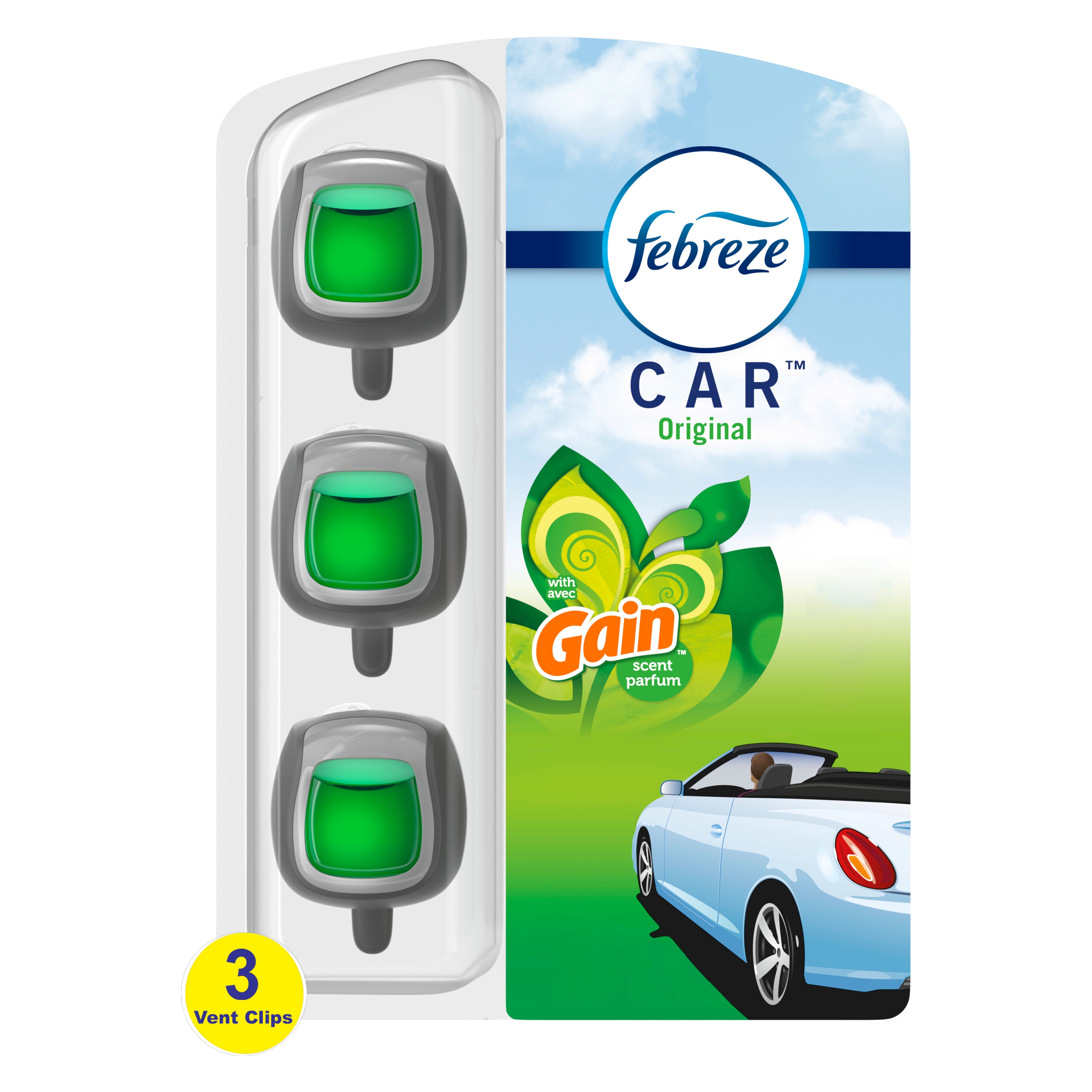 Febreze Car Vent Clip Air Freshener - Unstopables Scents - 3pk