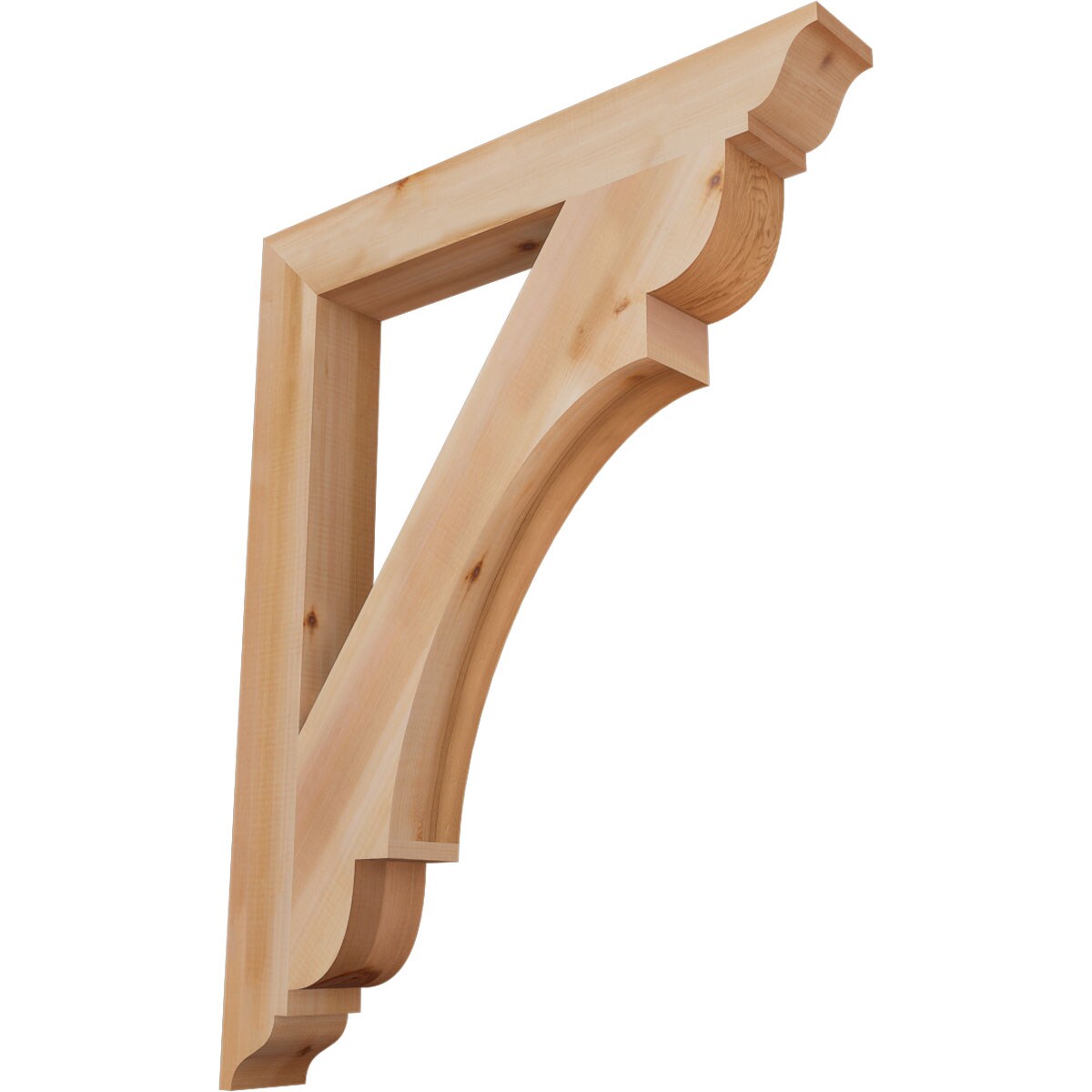 Ekena Millwork BKT04X30X38OLY01SWR Olympic traditional smooth 3-1/2-in x 30-in x 38-in Western red cedar Brown Wood Standard bracket