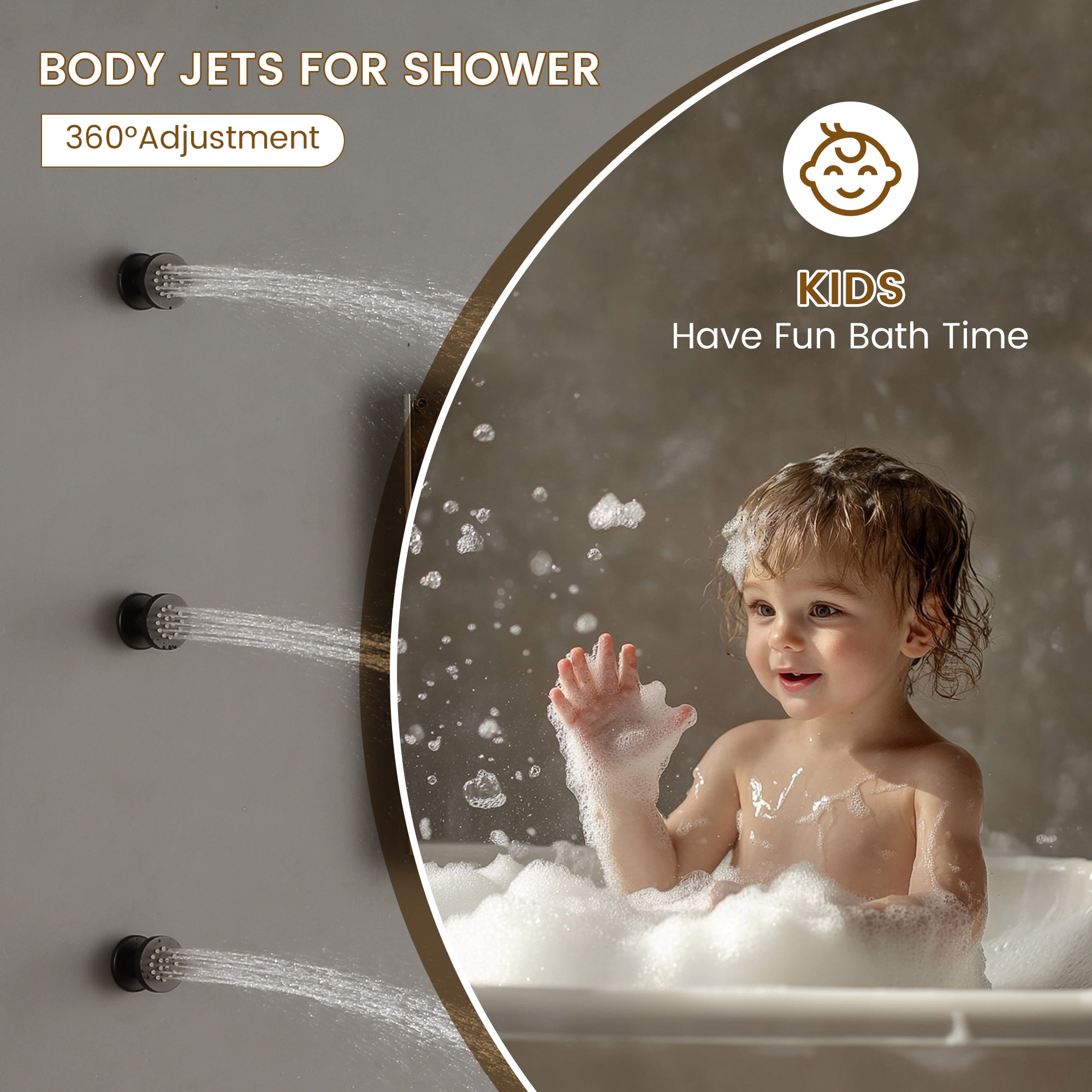 CASAINC CA-A4346-MB Showerhead-Bar-Panels - View #6