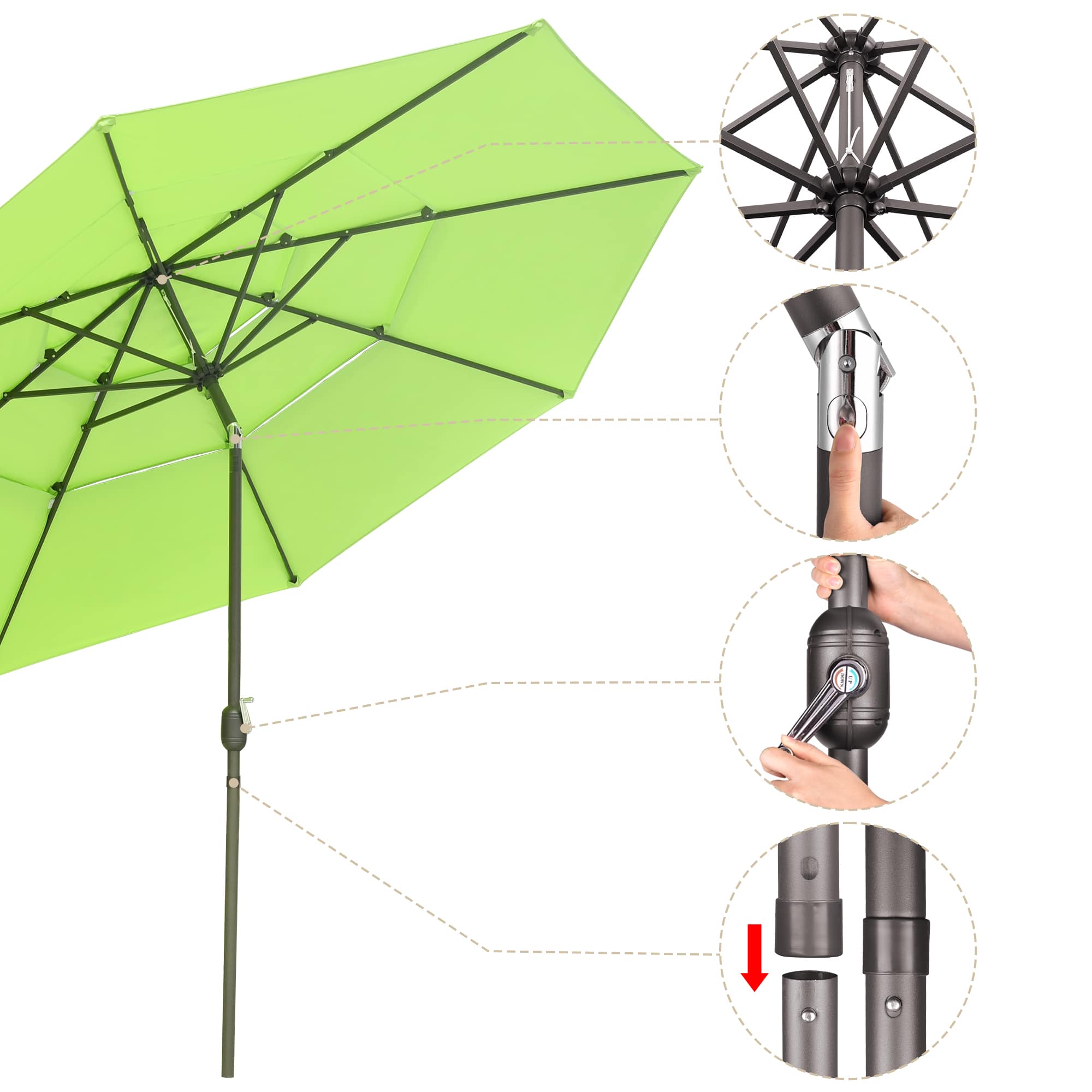 Yescom 07UMB040-3T11F-F4-LO Umbrellas-2 - View #3