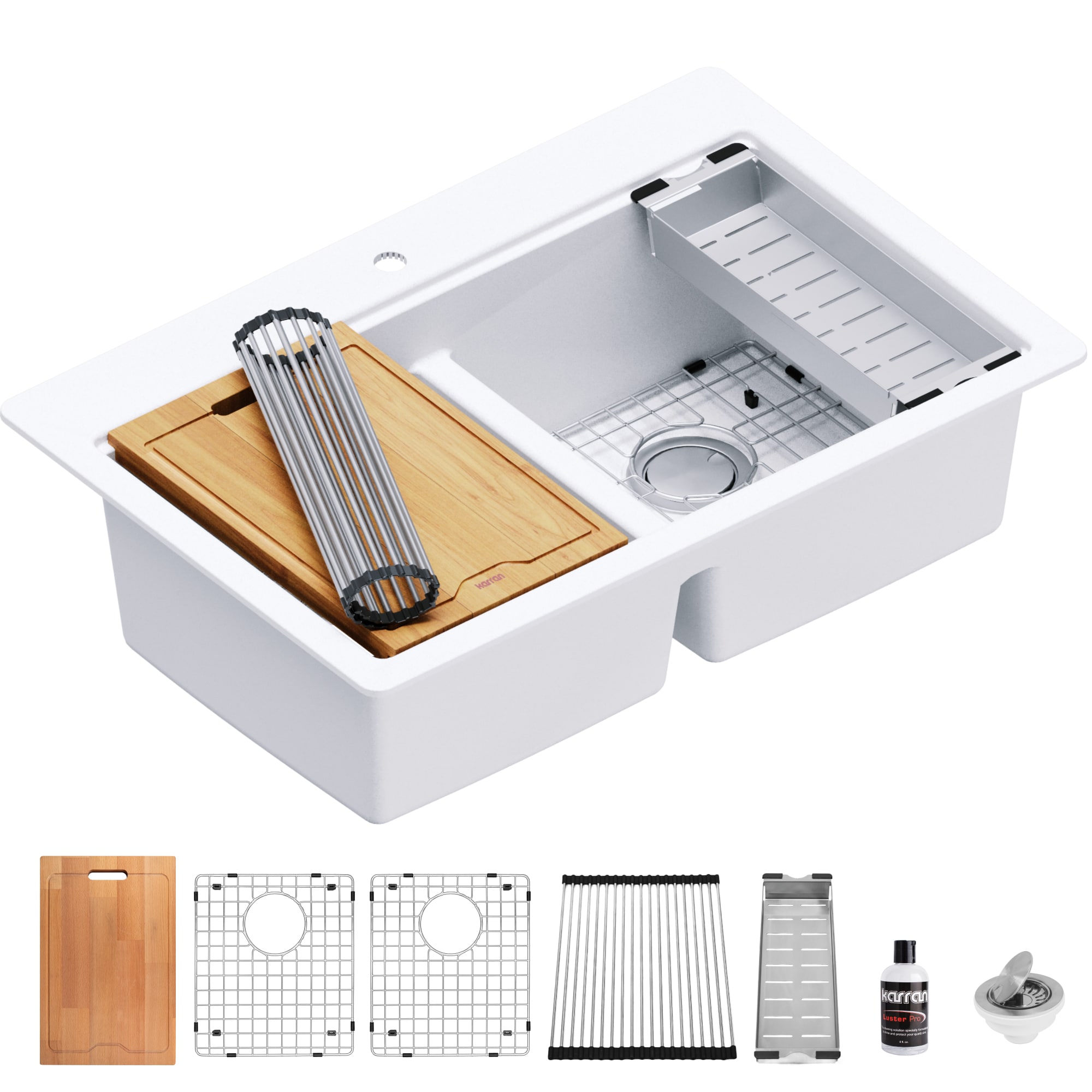Karran QTWS-880-WH Kitchen-Sinks - View #2
