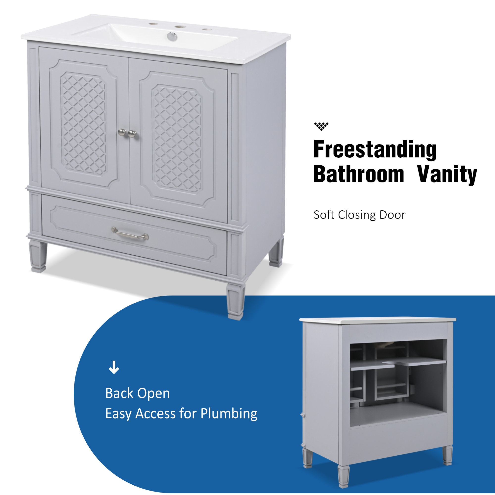 WELLFOR GIZBSO07MR Bath-Vanity-Combo - View #6