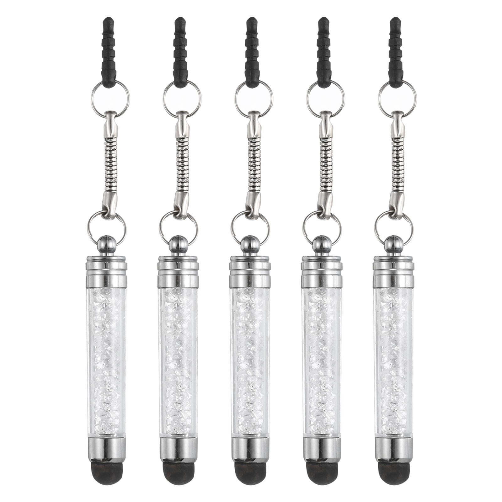 Unique Bargains 5pcs Stylus Pen for Touch Panels Mini Crystal Diamond Capacitive Pens for Universal All Touchscreen Devices White #S26051500UX8577