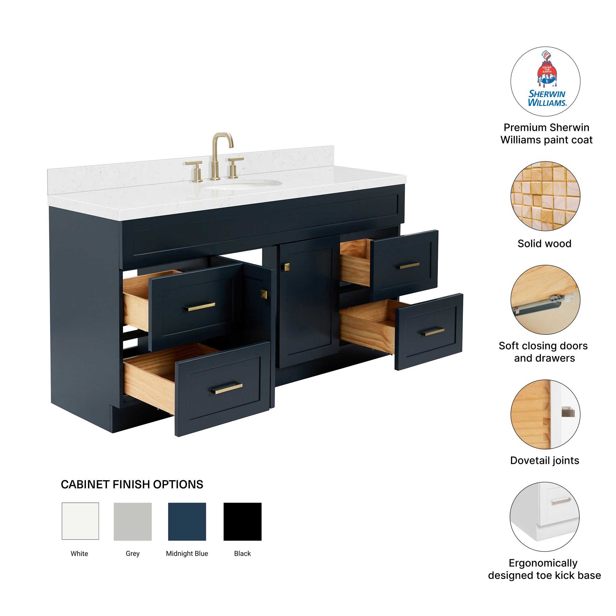 ARIEL F066SCQOVOMNB Bath-Vanity-Combo - View #4