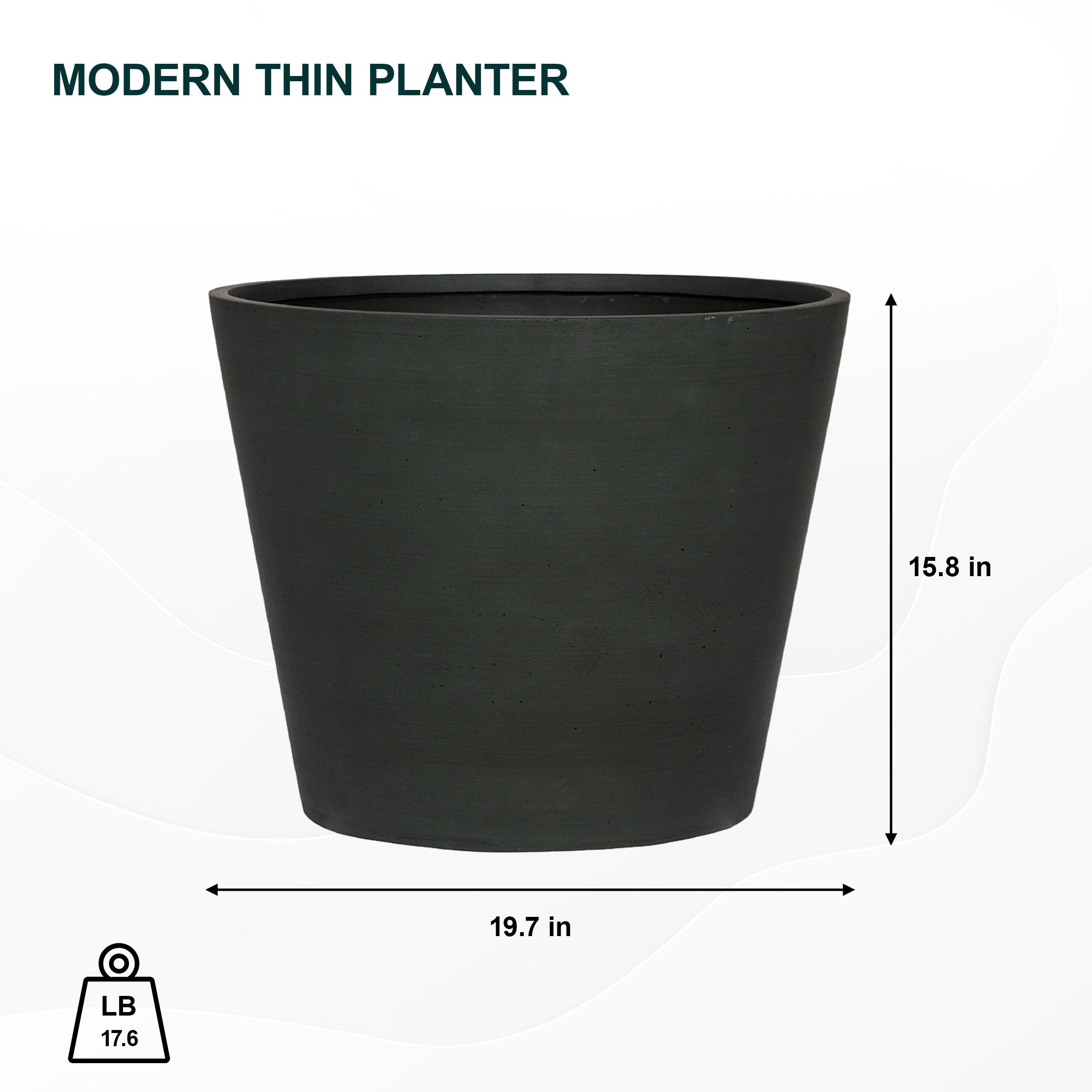 Pottery Pots 19.7-in W x 15.8-in H Pine Green Stone Contemporary/Modern ...