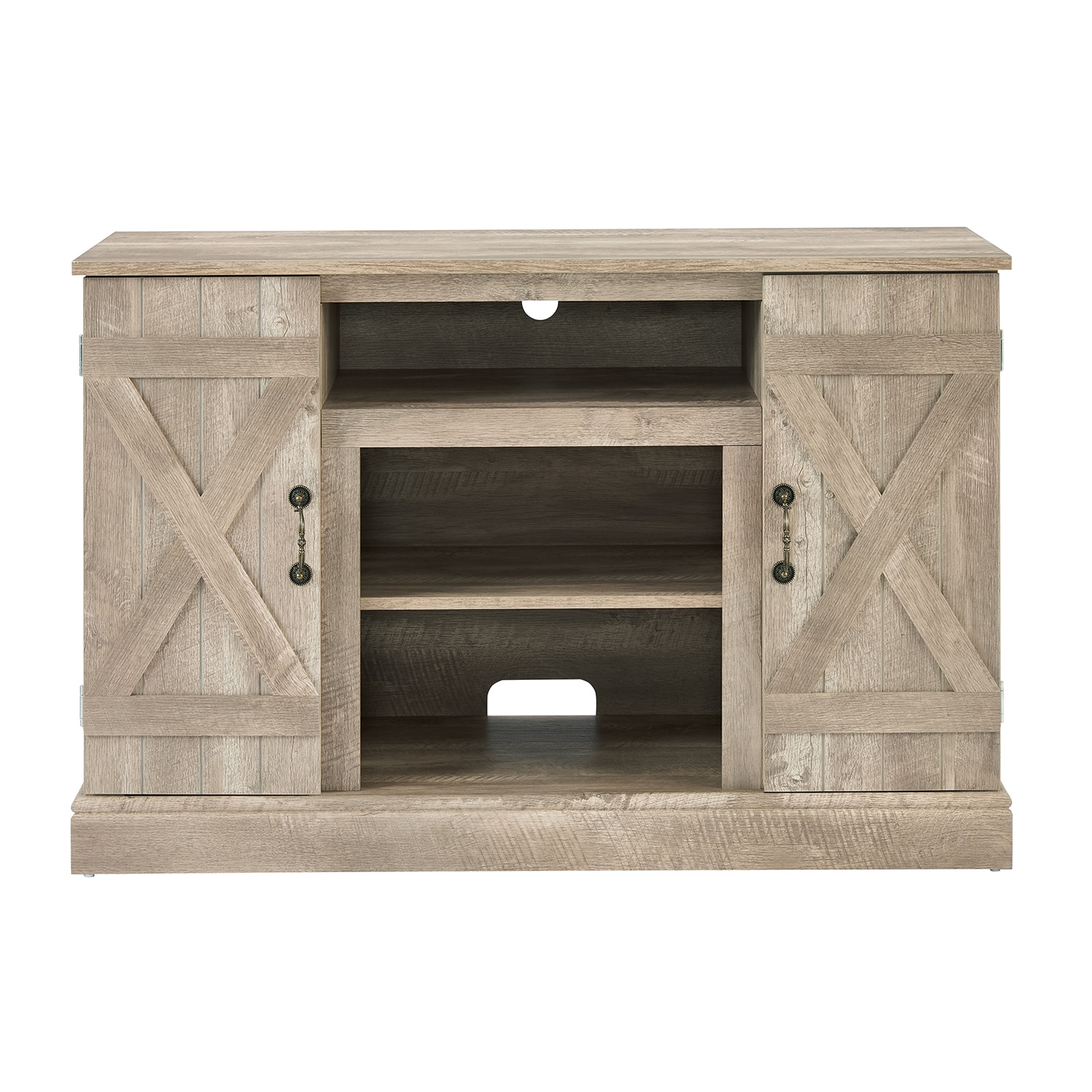 SINOFURN SYA440034WT Farmhouse/Rustic Wood TV stand ( Accommodates TVs up to 50-in )