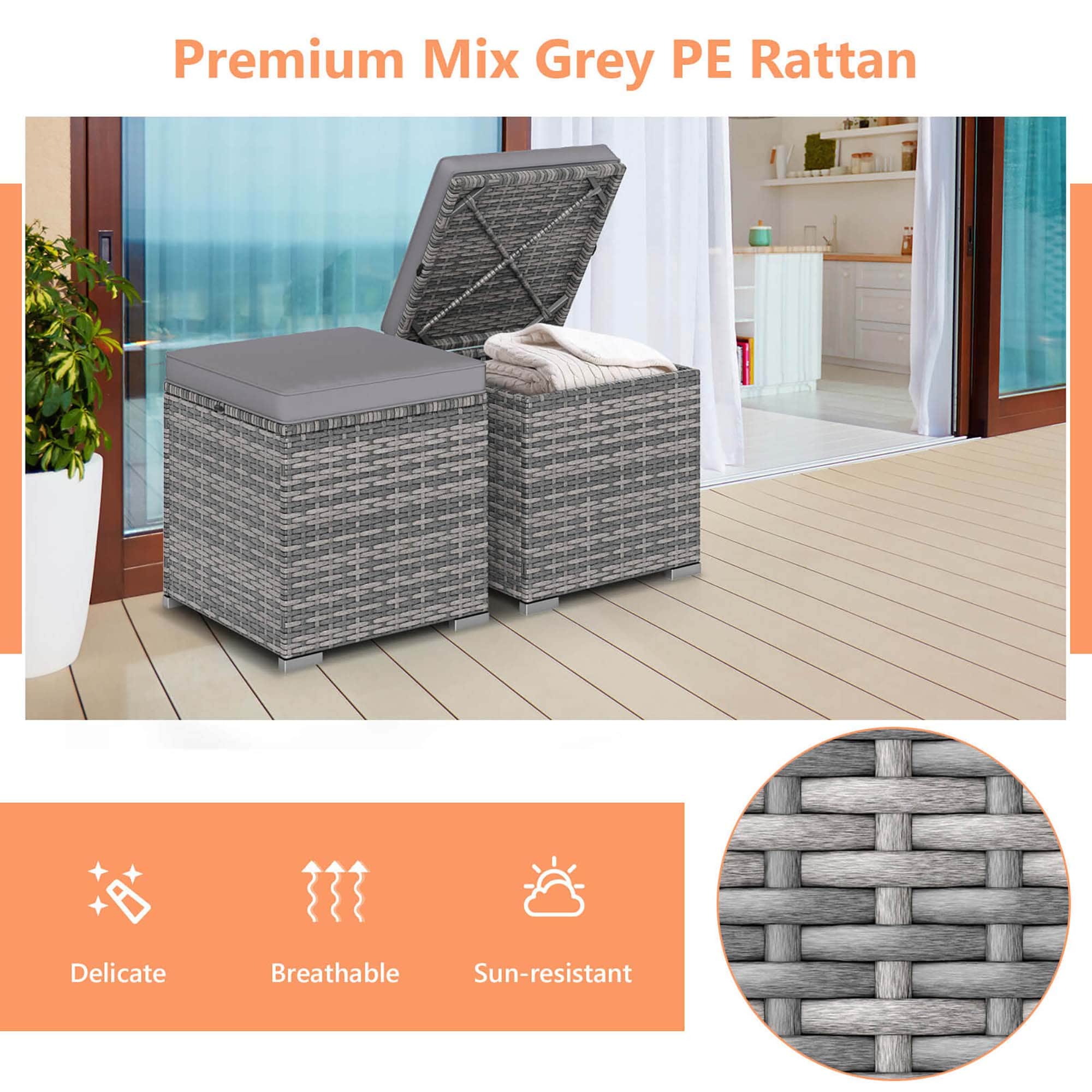 Costway HCST10870 Indoor-Ottomans - View #5