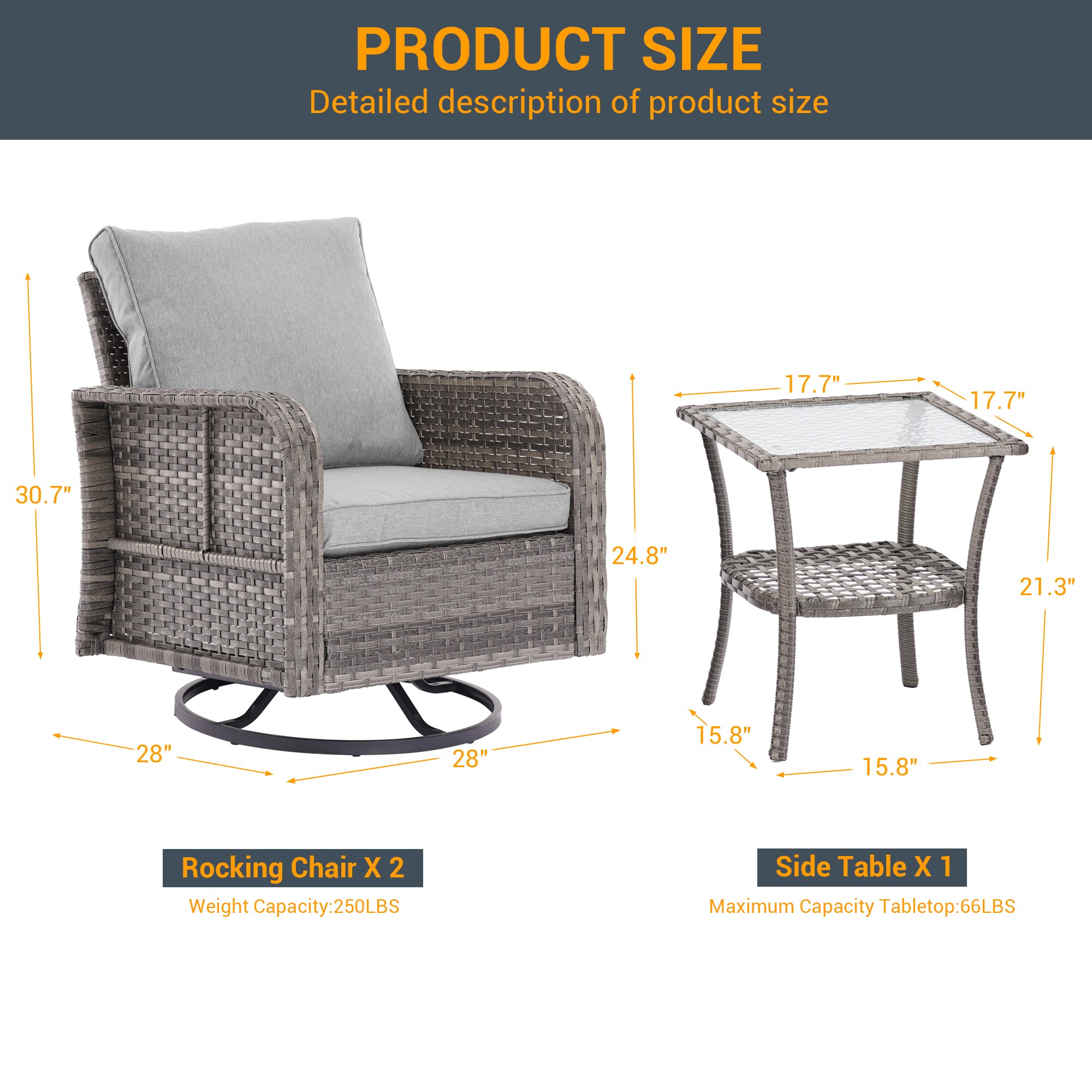 ACEGOSES LW-PS-R155HGY Patio-Conversation-Sets - View #3