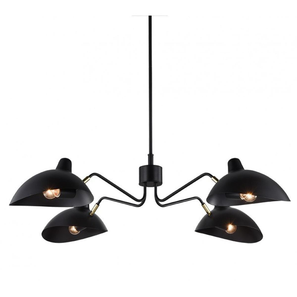 Matteo  Lighting C57904BZ Droid 4 Light 42 inch Bronze and Brushed Gold Pendant Ceiling Light