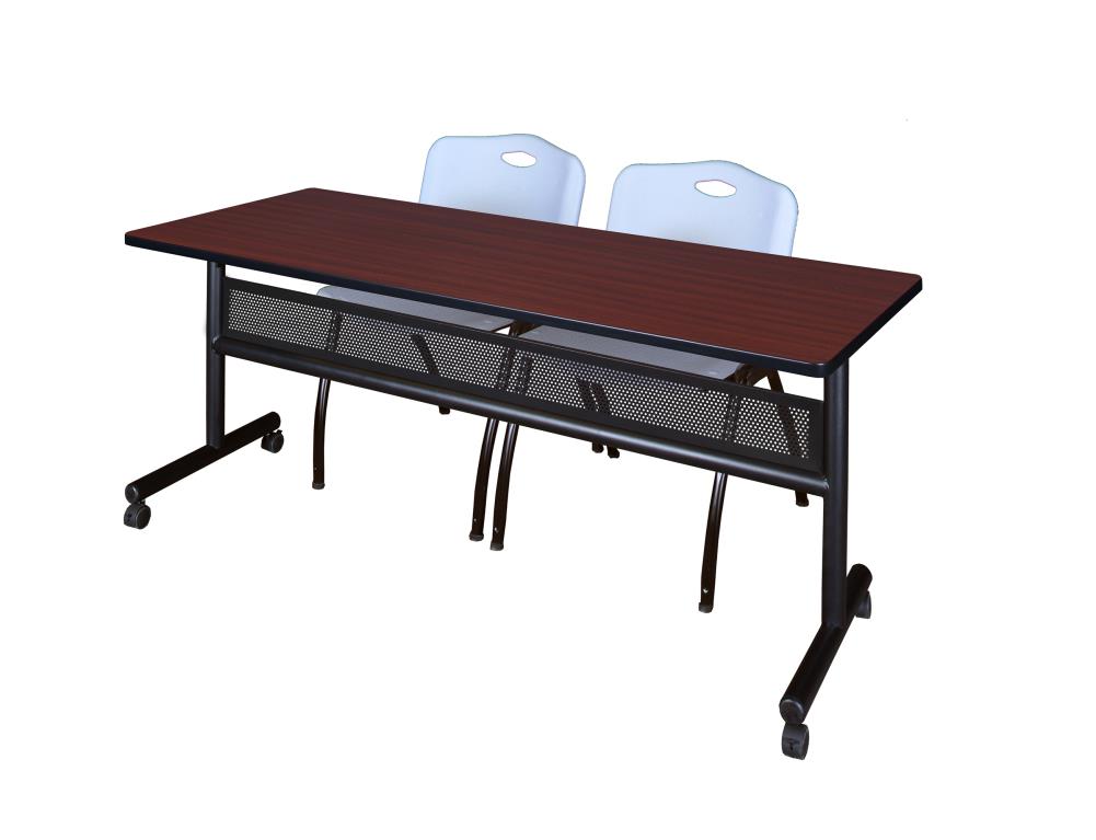 Regency MKFTM7224MH47GY Training Brown 4-Person Training Table (72-in W x 29-in H)