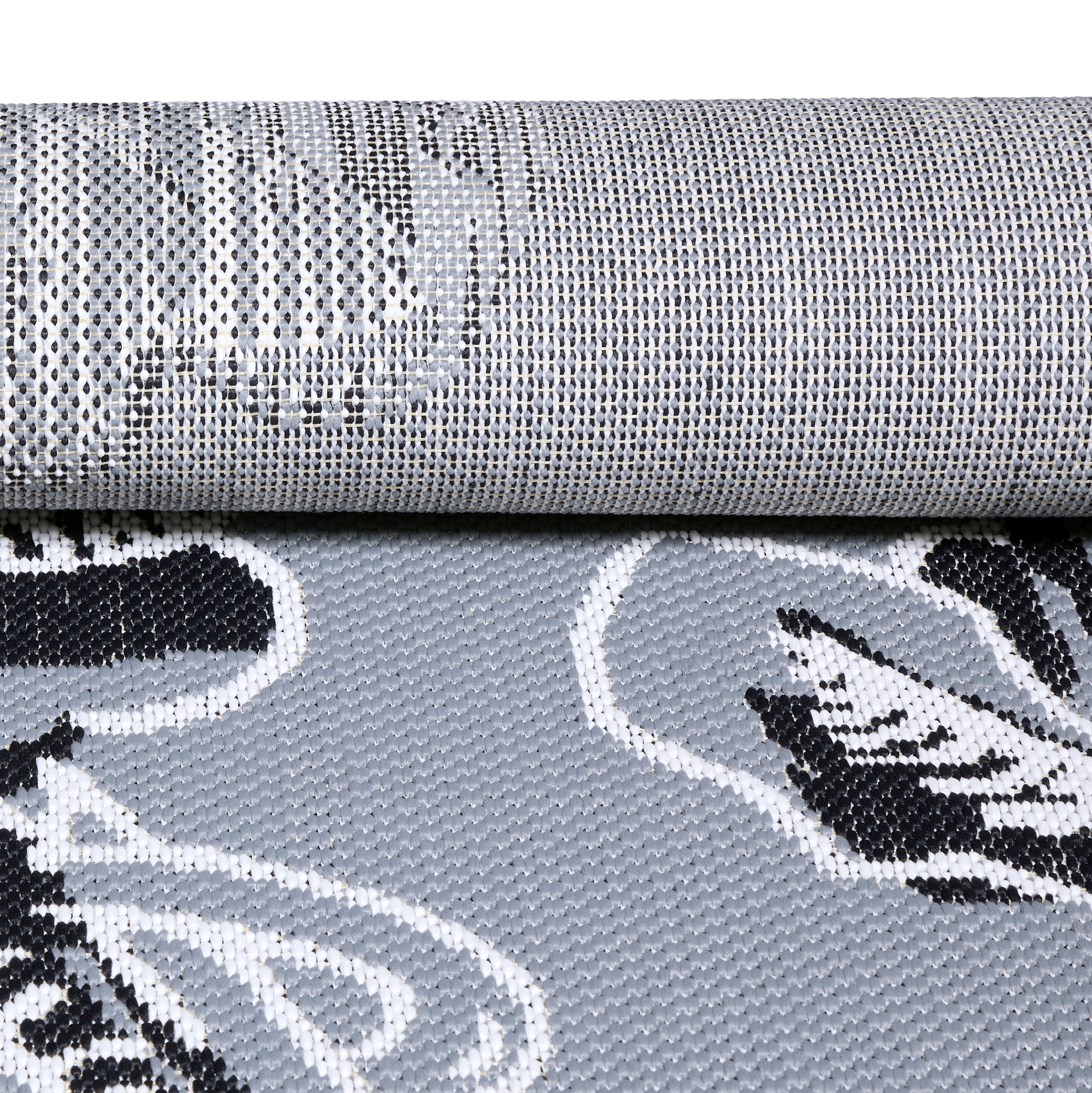 Reversible Gray and Yellow Floral 8' x 10' Synthetic Rug