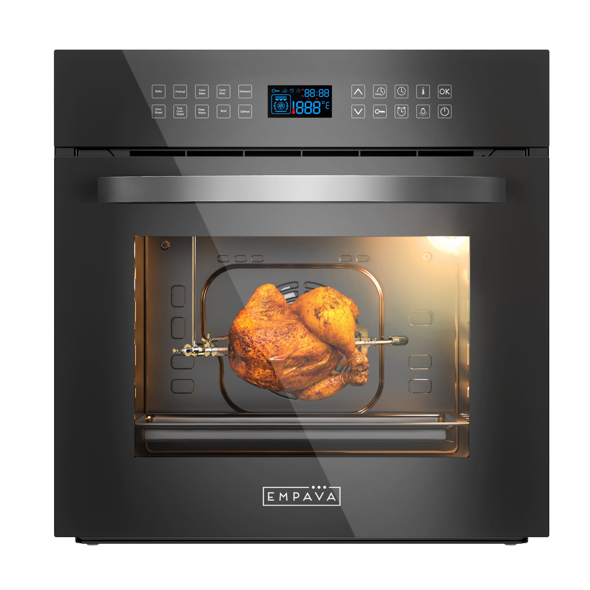 Empava EMP-24SOC17 24 inch Single Electric Wall Oven Single-fan and ( Black )