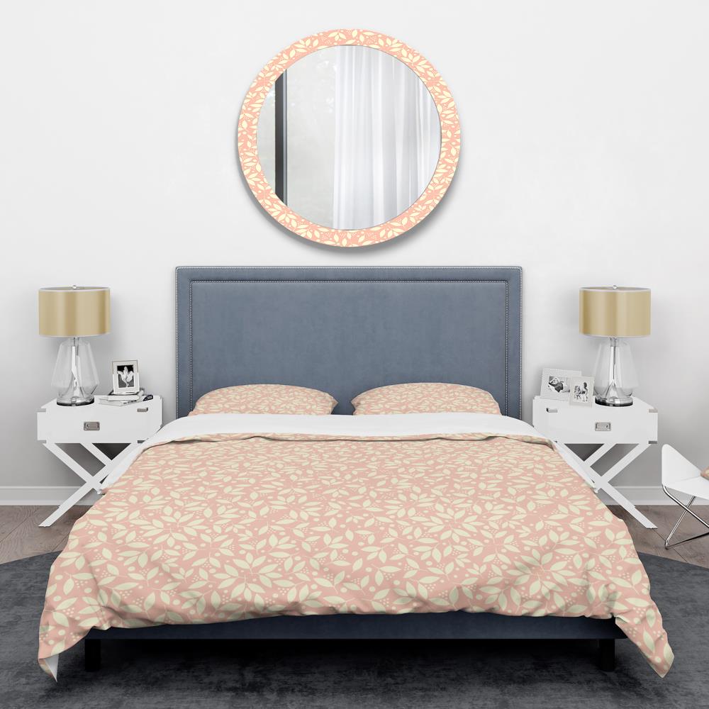 Designart Designart Duvet covers 3-Piece Pink King Duvet Cover Set in the  Bedding Sets department at