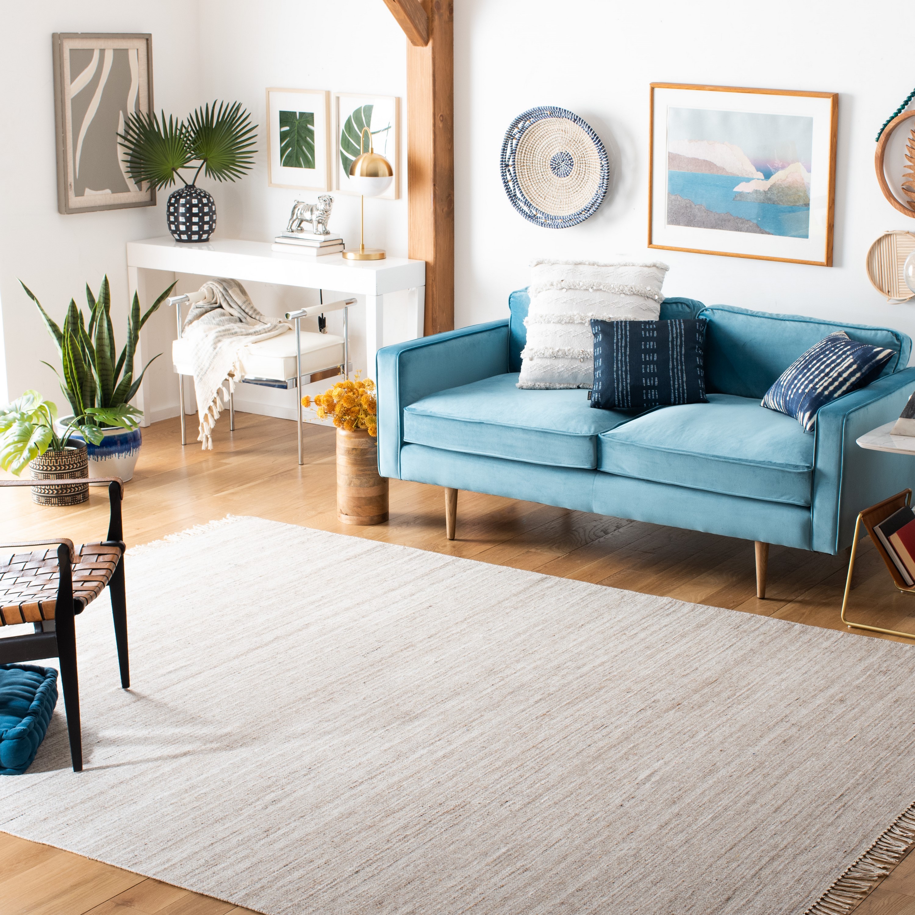 Safavieh KLM551B-8 Kilim Bernd 8 x 10 (ft) Loomed Wool Ivory/Brown Rectangular Indoor Abstract Bohemian/Eclectic Area rug