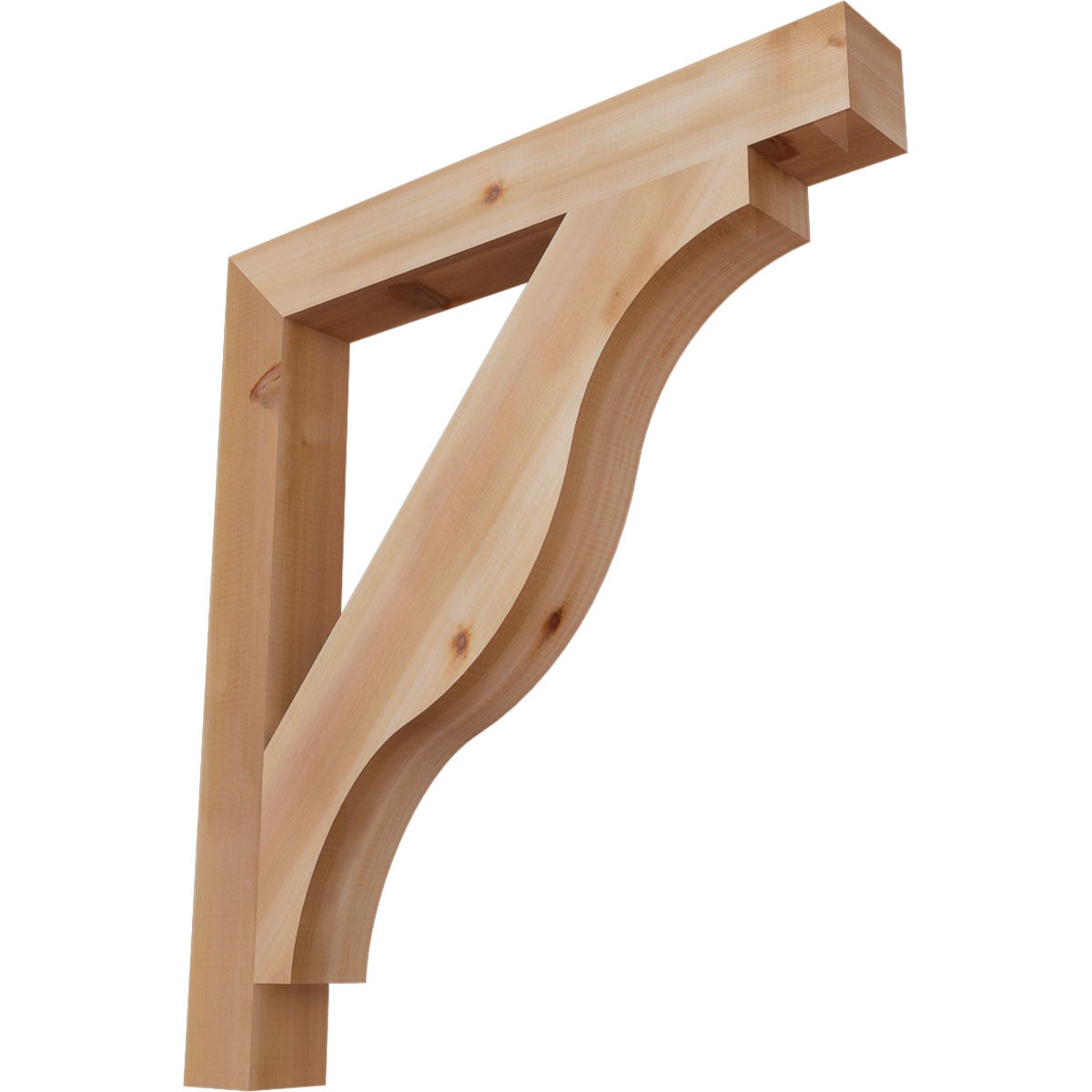 Ekena Millwork BKT04X32X36FST05SWR Funston Block Smooth 3-1/2-in x 32-in x 36-in Western red cedar Brown Wood Standard bracket