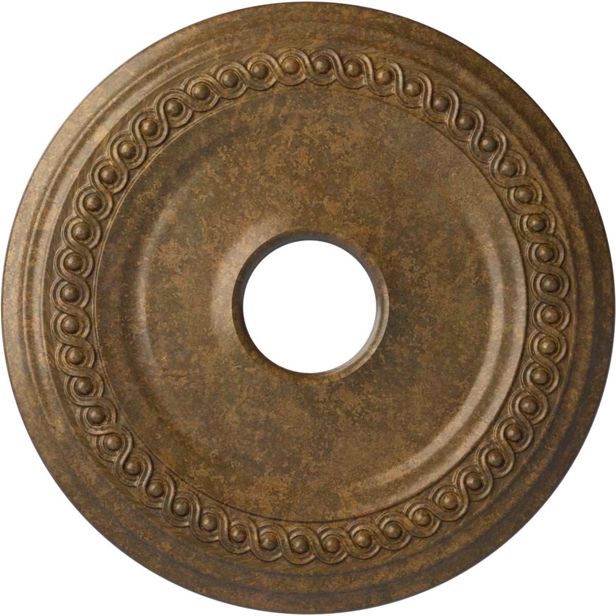 Ekena Millwork CM19CLRZS Classic 18.625-in W x 18.625-in L Painted Rubbed Bronze Polyurethane Whole Ceiling Medallion