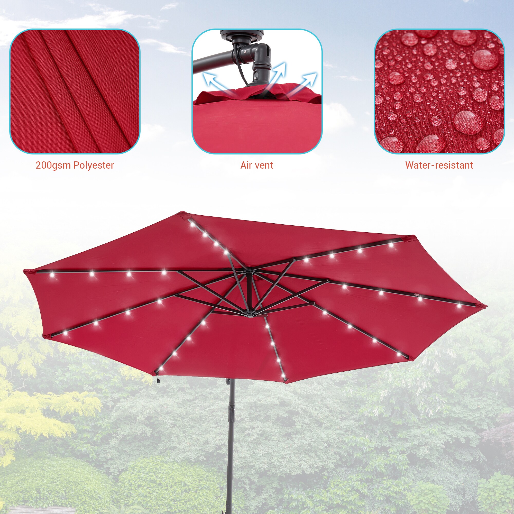 ACEGOSES LW-ROF-34R-LED Umbrellas-2 - View #7