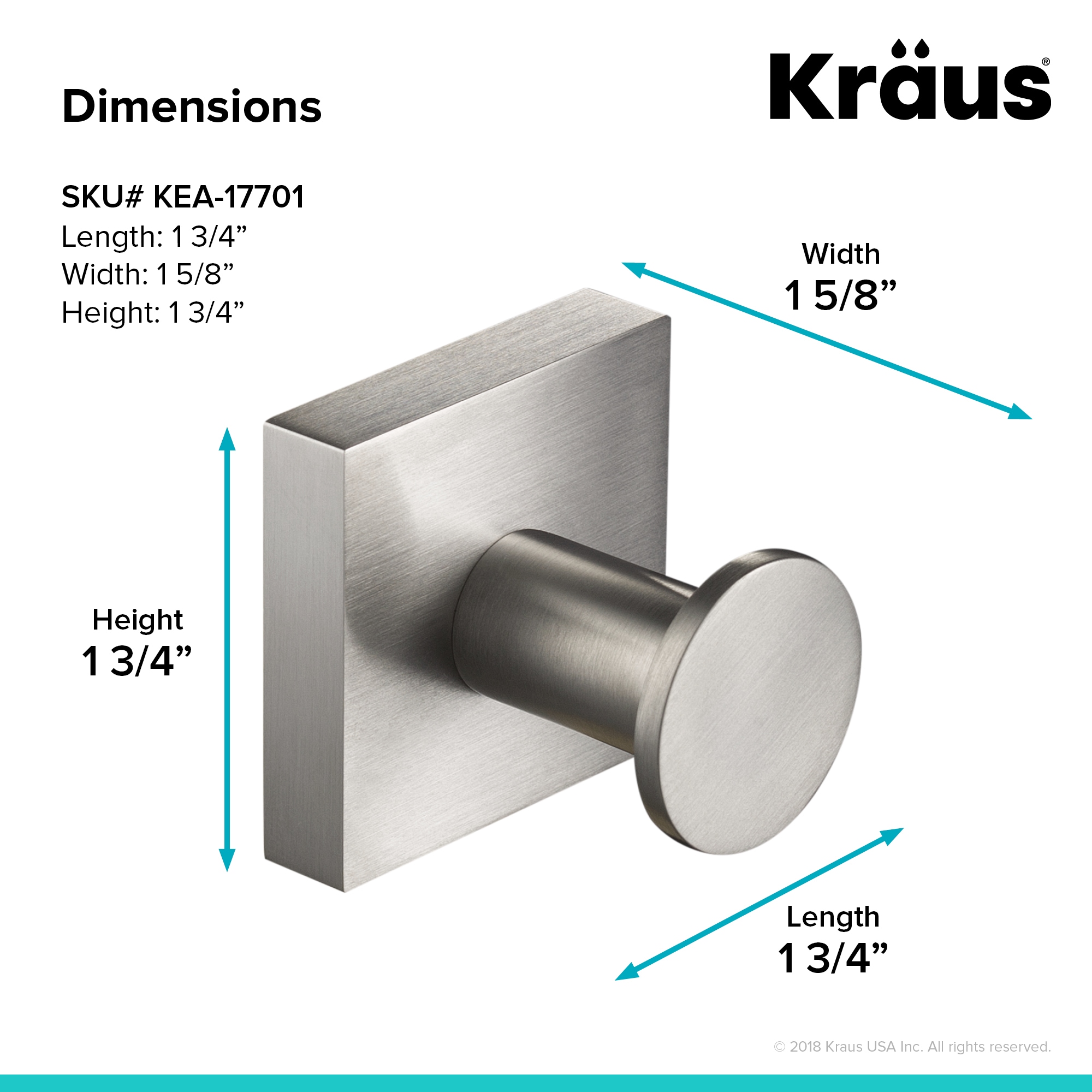 Kraus KEA-17701BN Robe-Hooks - View #3