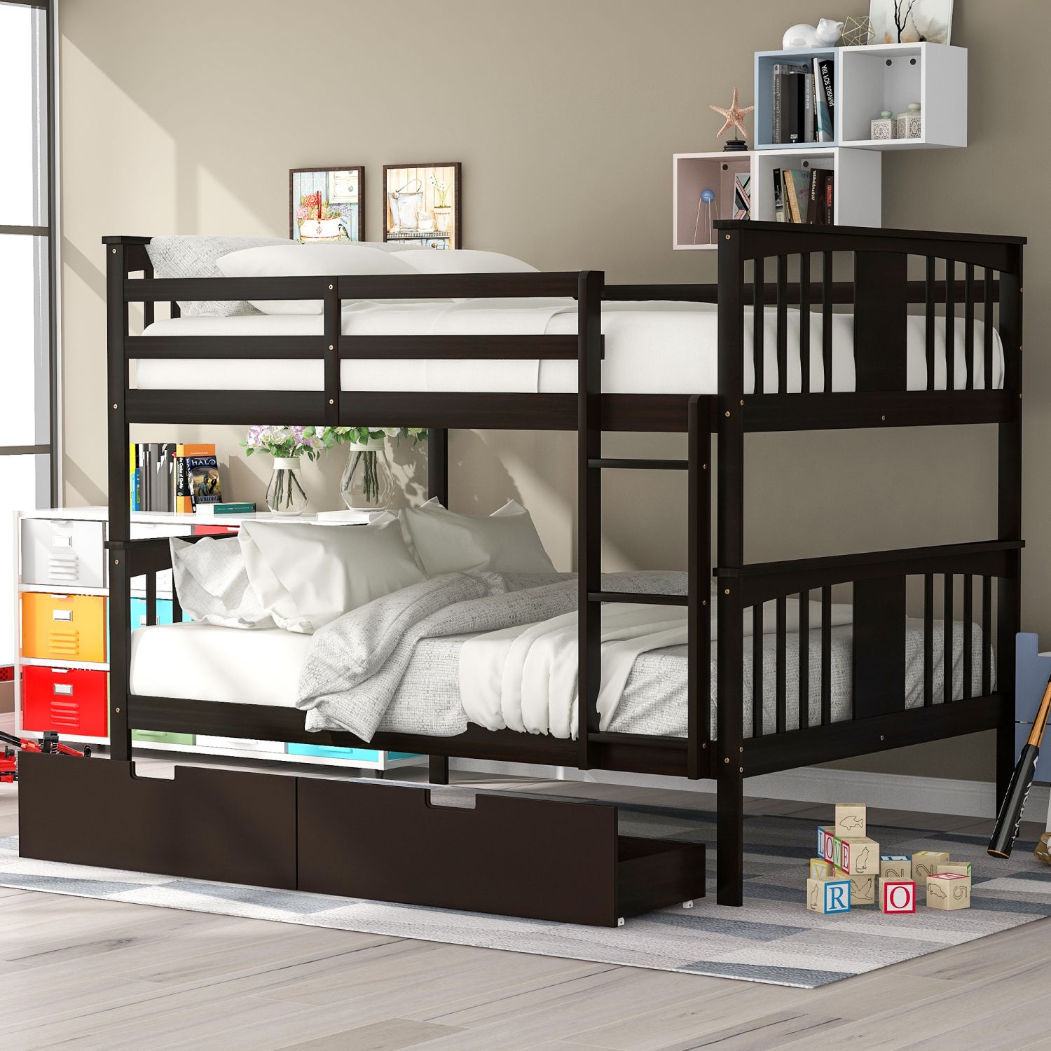 JASMODER LT000205AAP Espresso Full Composite Platform Bed