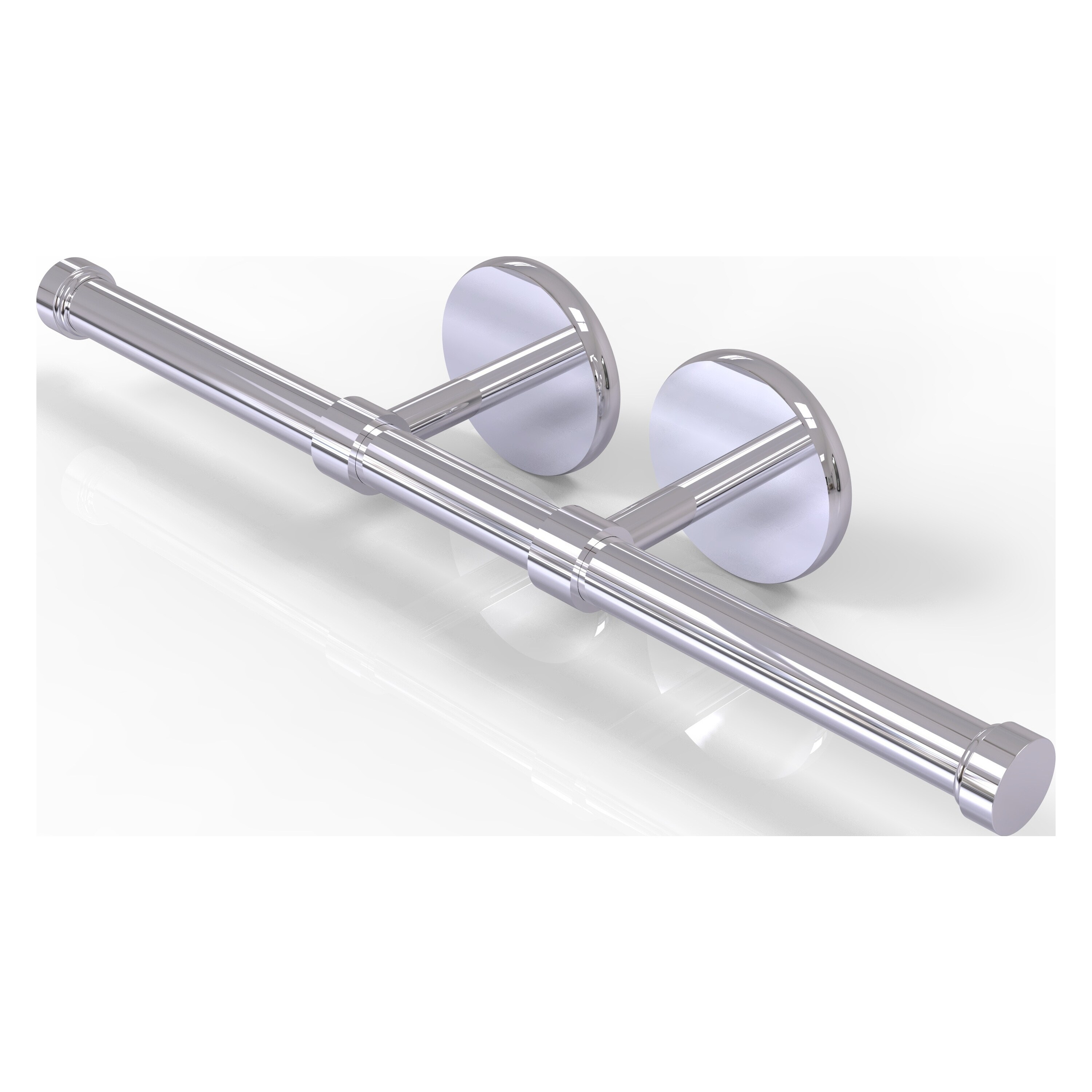 Allied Brass P1000-24-2-PC Prestige Skyline Polished Chrome Wall mount Double post Toilet Paper Holder 2 -Rolls with Storage