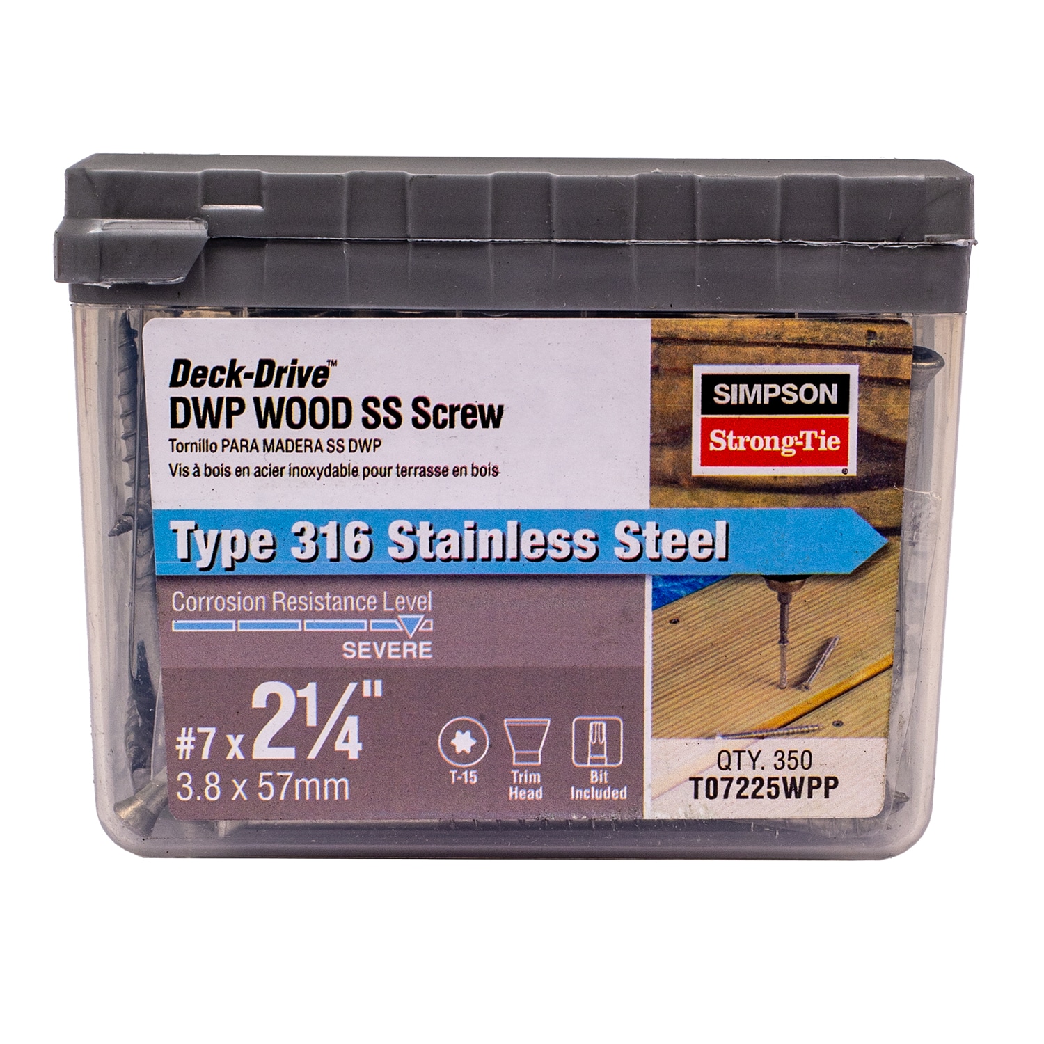 Simpson Strong-Tie #7 x 2-1/4-in Wood To Wood Deck Screws (350-Per Box ...