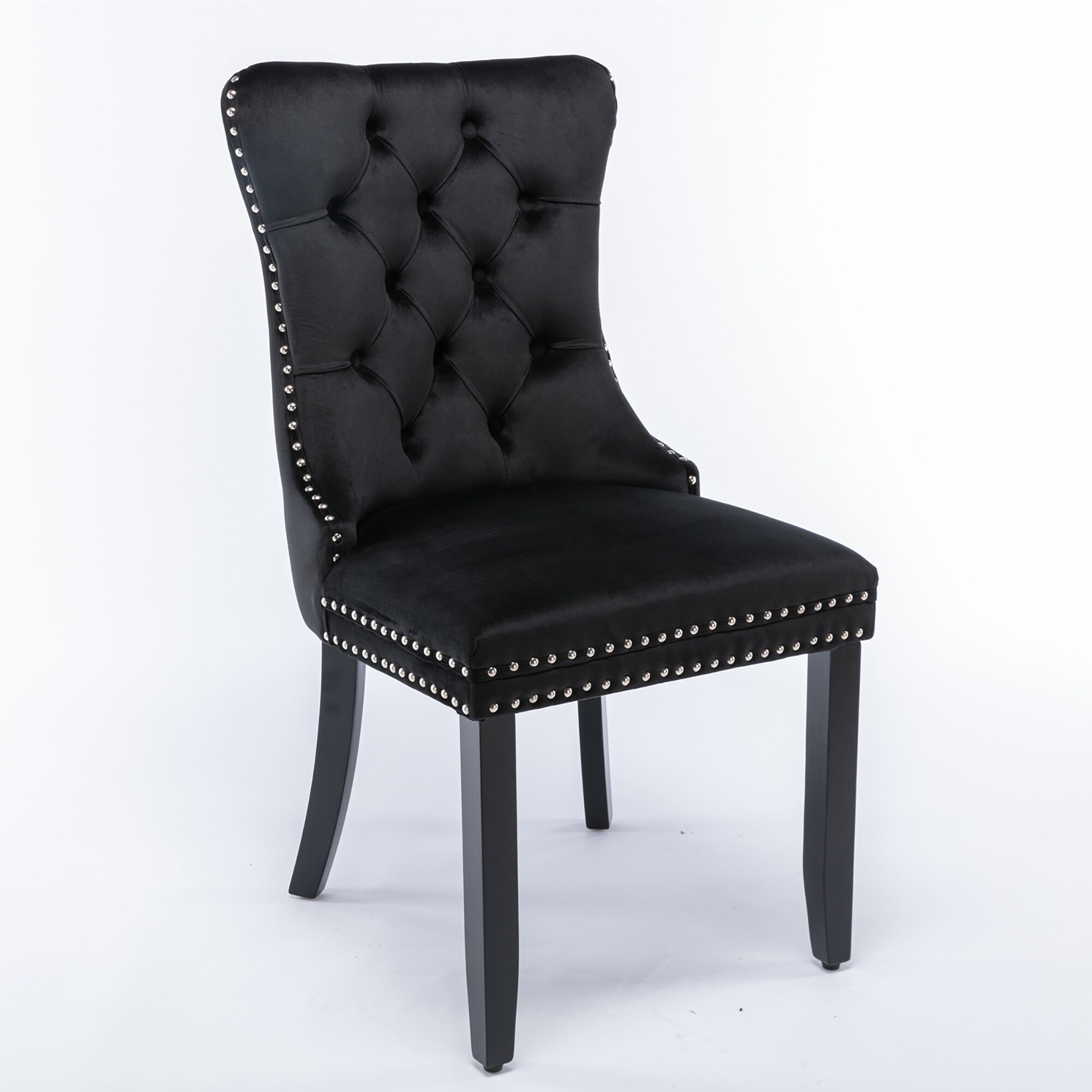 Sumyeg DS-W28617405 Set of 2 Tufted Solid Wood Velvet Upholstered Dining Chair Contemporary/Modern Velvet Upholstered Dining Side Chair (Wood Frame)